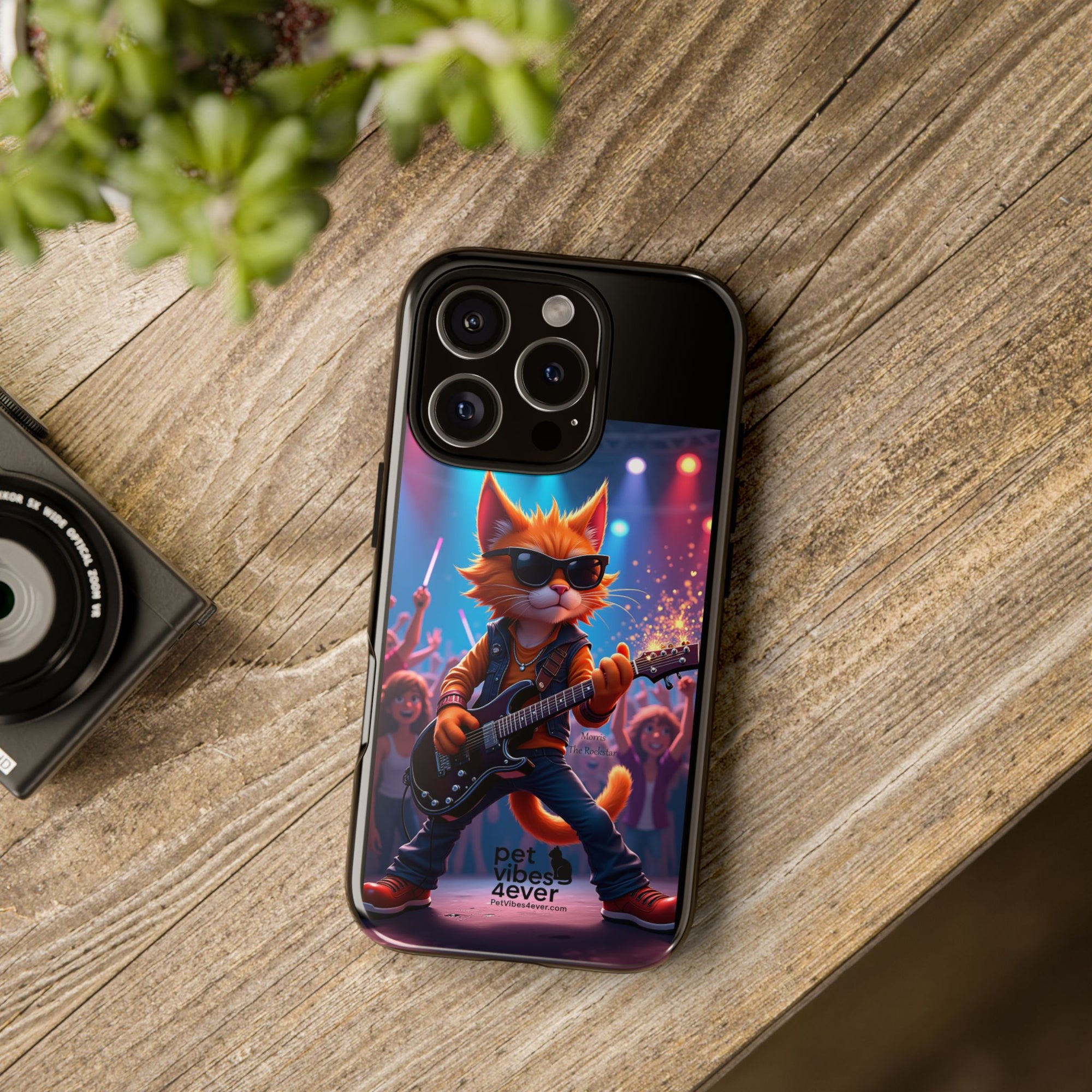 Rocking Cat Phone Case, Fun Cat Phone Cover, Cool Pet Vibes Gift, Music Lover Accessory, Unique Cat Phone Case