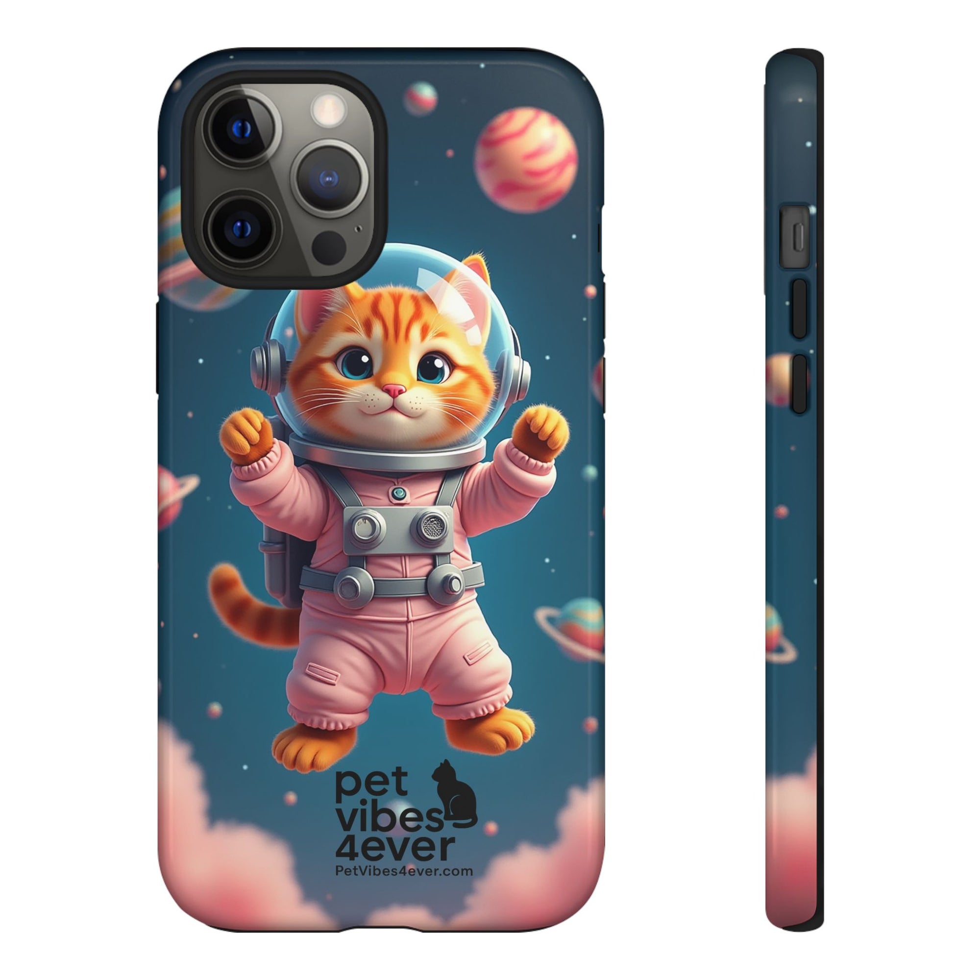 Cute Cat Phone Case, Cat Lovers Gift, Astrological Accessories, Fun Tech Gear, Space Theme Phone Cover