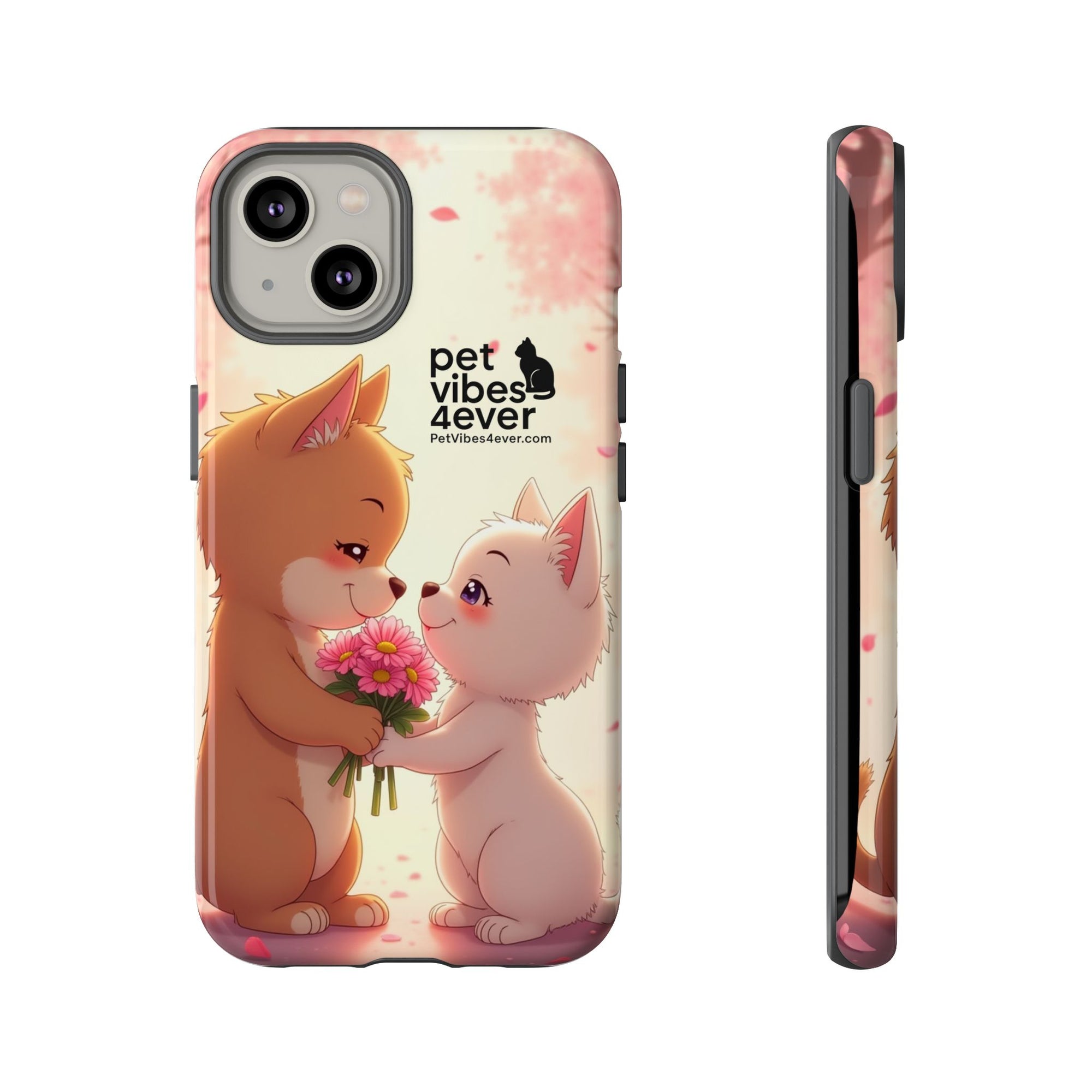 Cute Pet Phone Case, Animal Lovers Gift, Valentine’s Day Present, Custom Phone Cover, Happy Couple Design, Pet Vibes Forever