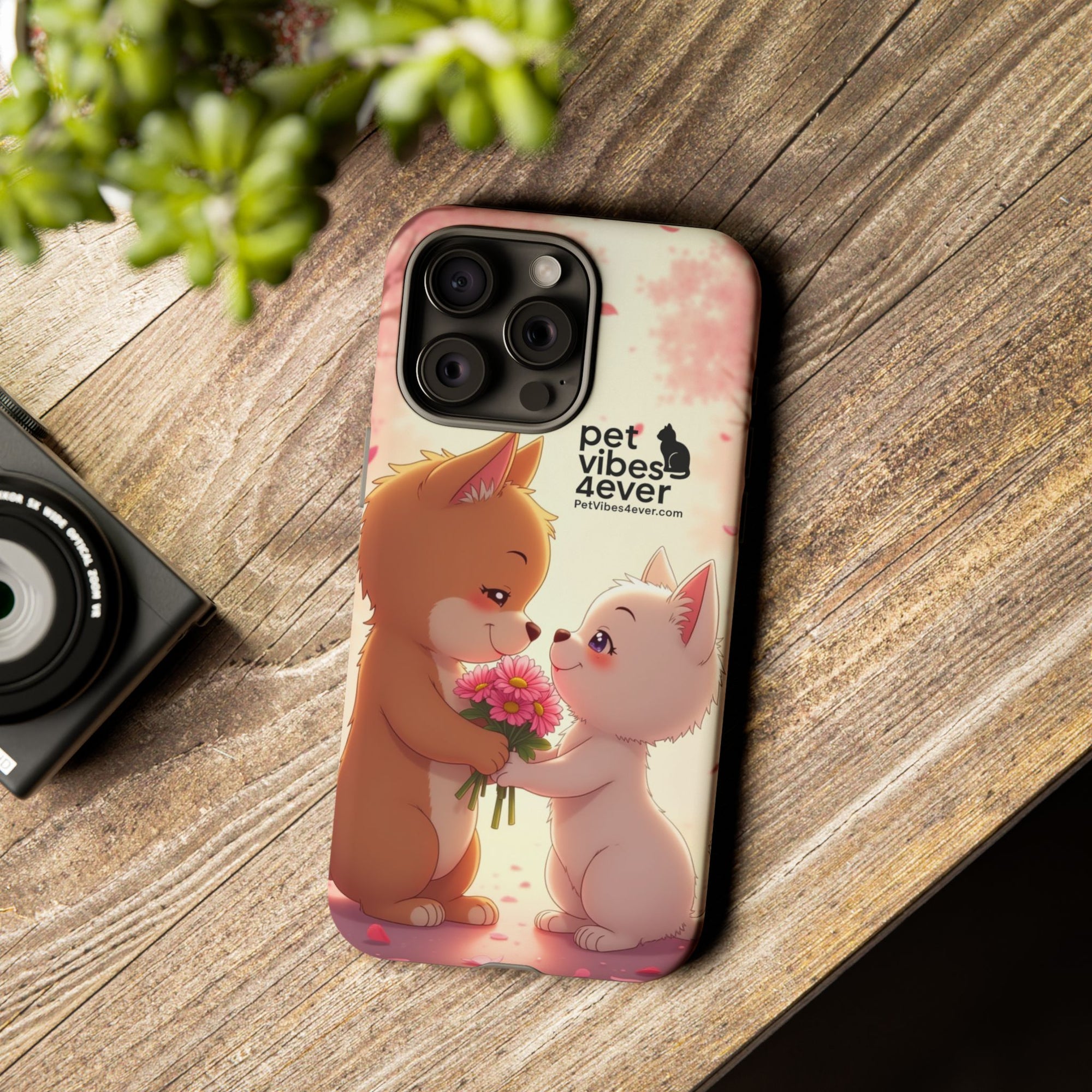 Cute Pet Phone Case, Animal Lovers Gift, Valentine’s Day Present, Custom Phone Cover, Happy Couple Design, Pet Vibes Forever