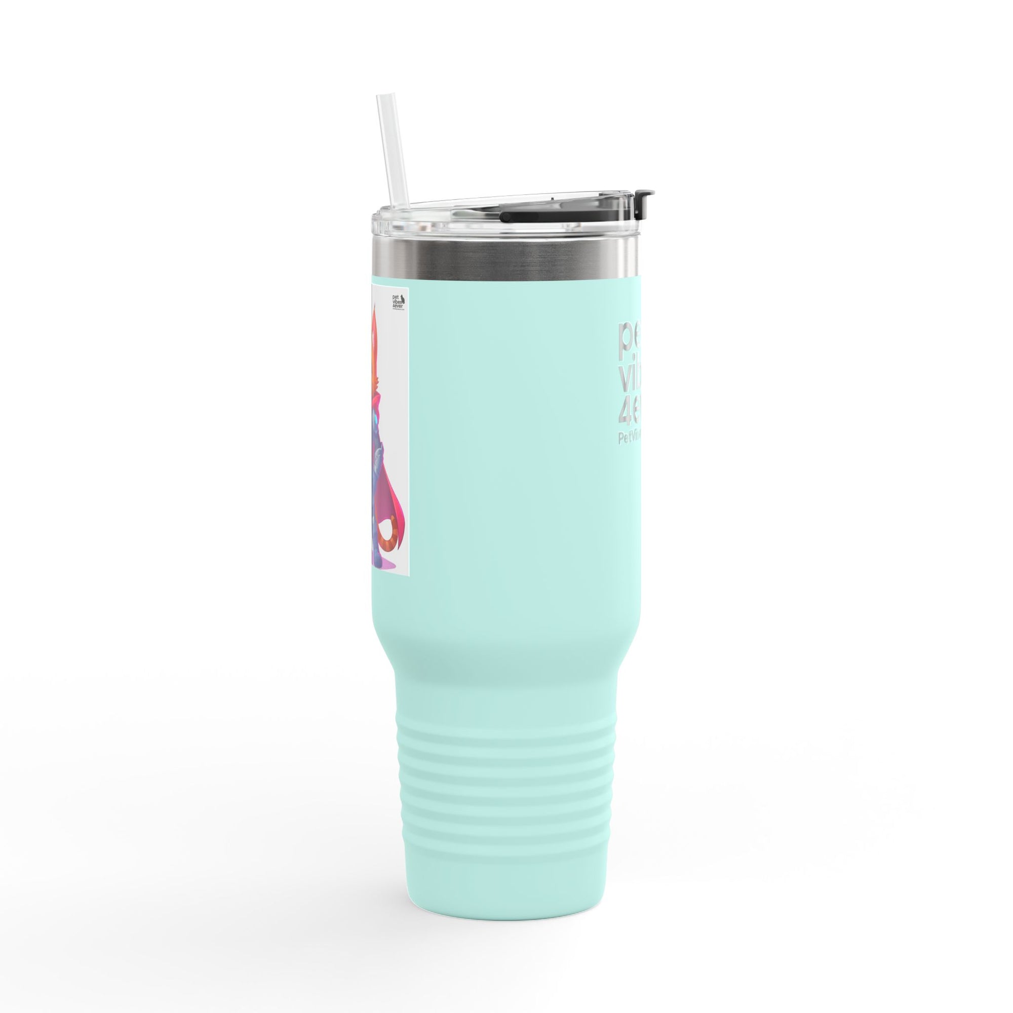 Pet Vibes Insulated Travel Mug 40oz | Stylish Pet Lover Gift | Reusable Cups for Coffee, Tea, Outdoor Adventures, Eco-Friendly Drinkware