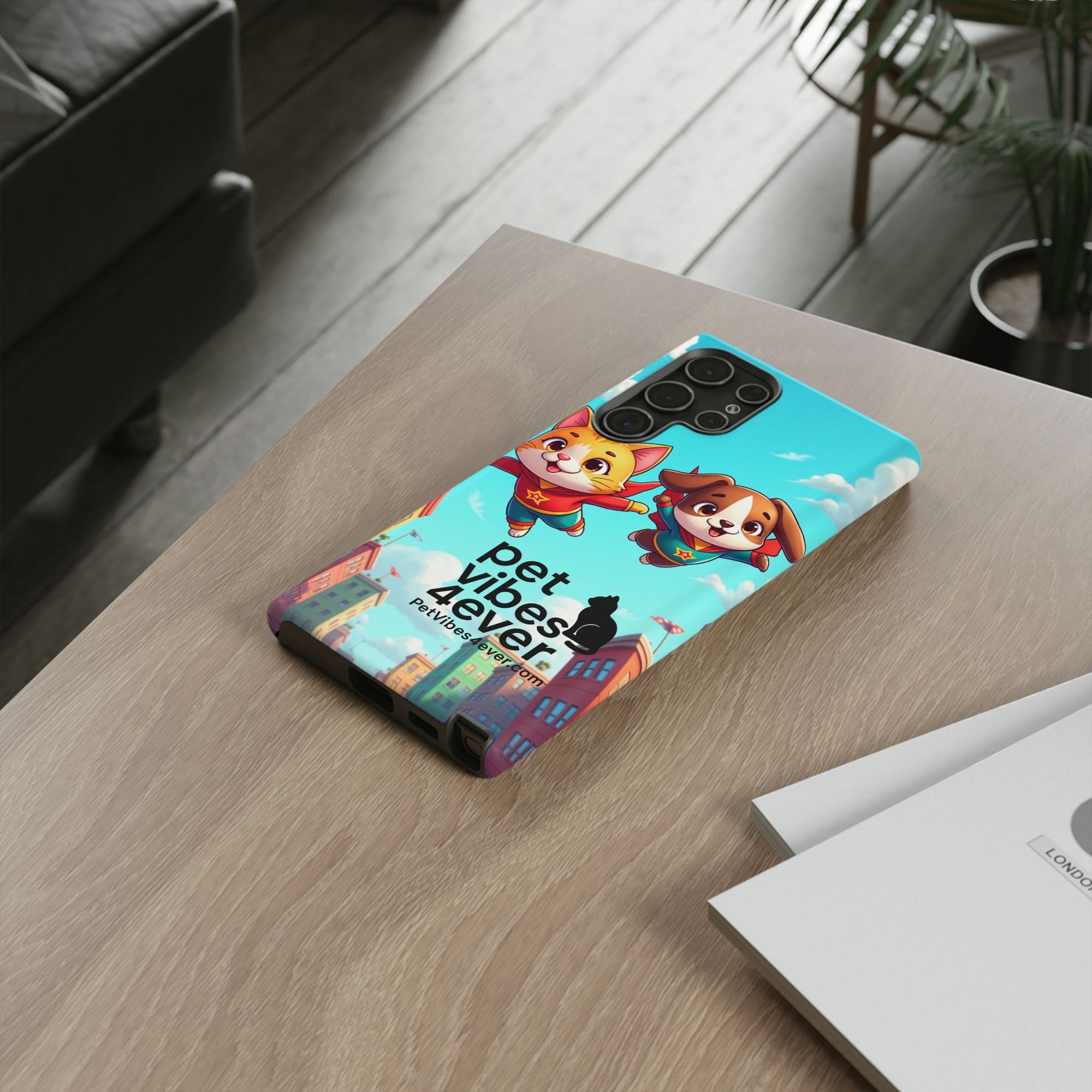 Pet Vibes Forever Tough Phone Cases, Cute Dog and Cat Design, Pet Lover Gift, Fun Phone Accessory, Animal Theme Decor