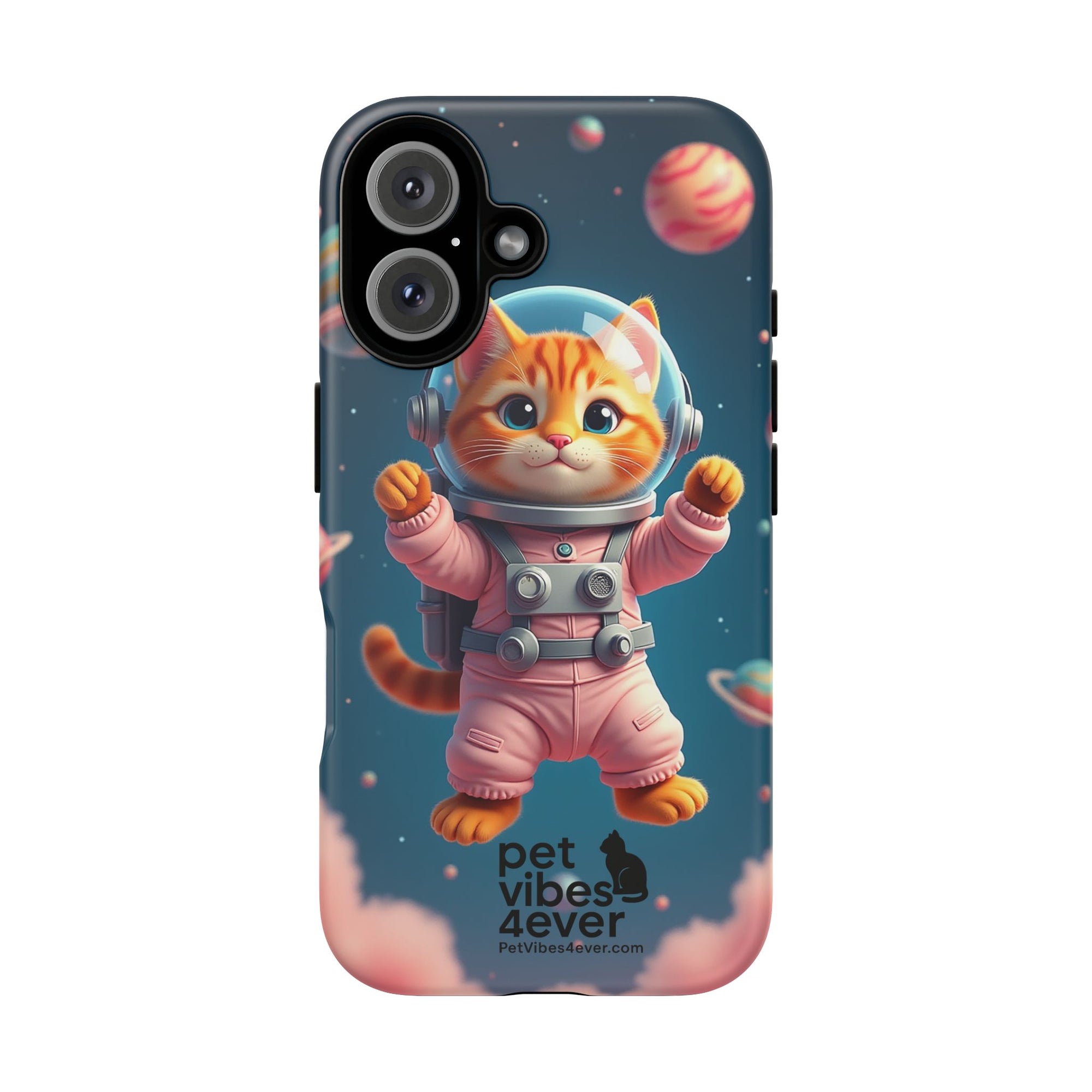Cute Cat Phone Case, Cat Lovers Gift, Astrological Accessories, Fun Tech Gear, Space Theme Phone Cover