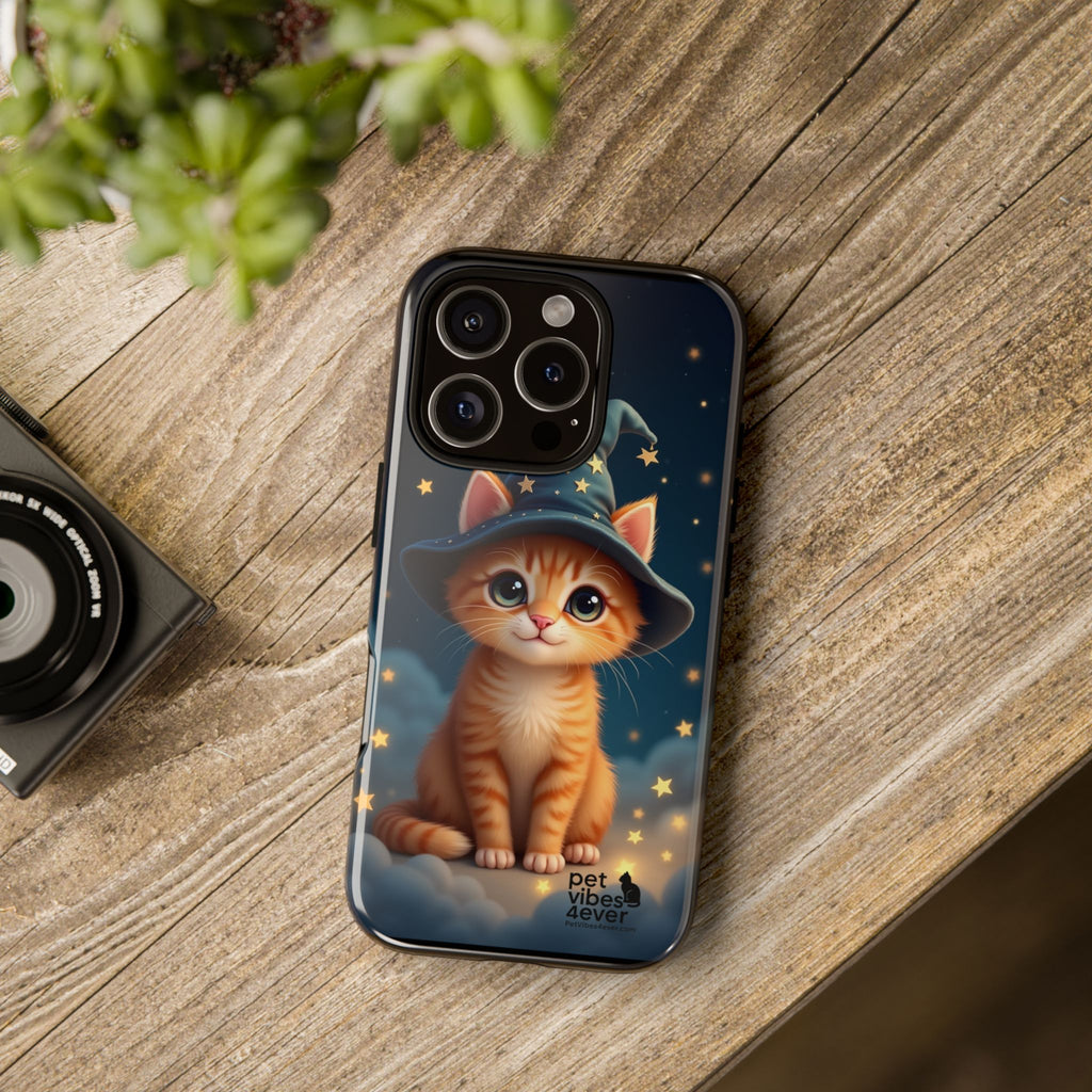 Cat-Themed Phone Case, Cute Cat Case, Pet Lover Gift, Kawaii Phone Accessory, Celestial Cat Design, Stylish Gadget Protector