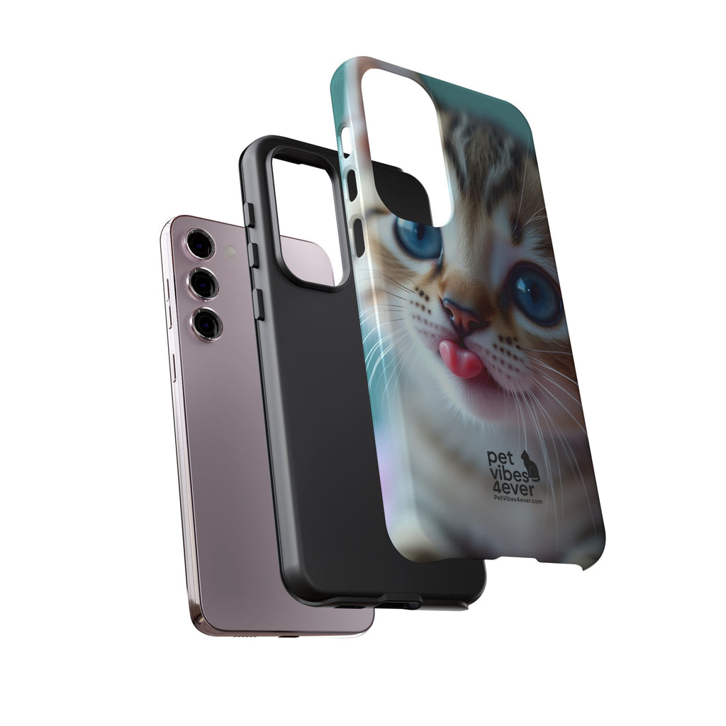 Cute Cat Phone Case, Pet Lover Gift, Durable Phone Cover, Animal Print Case, Cute Kitten Accessory