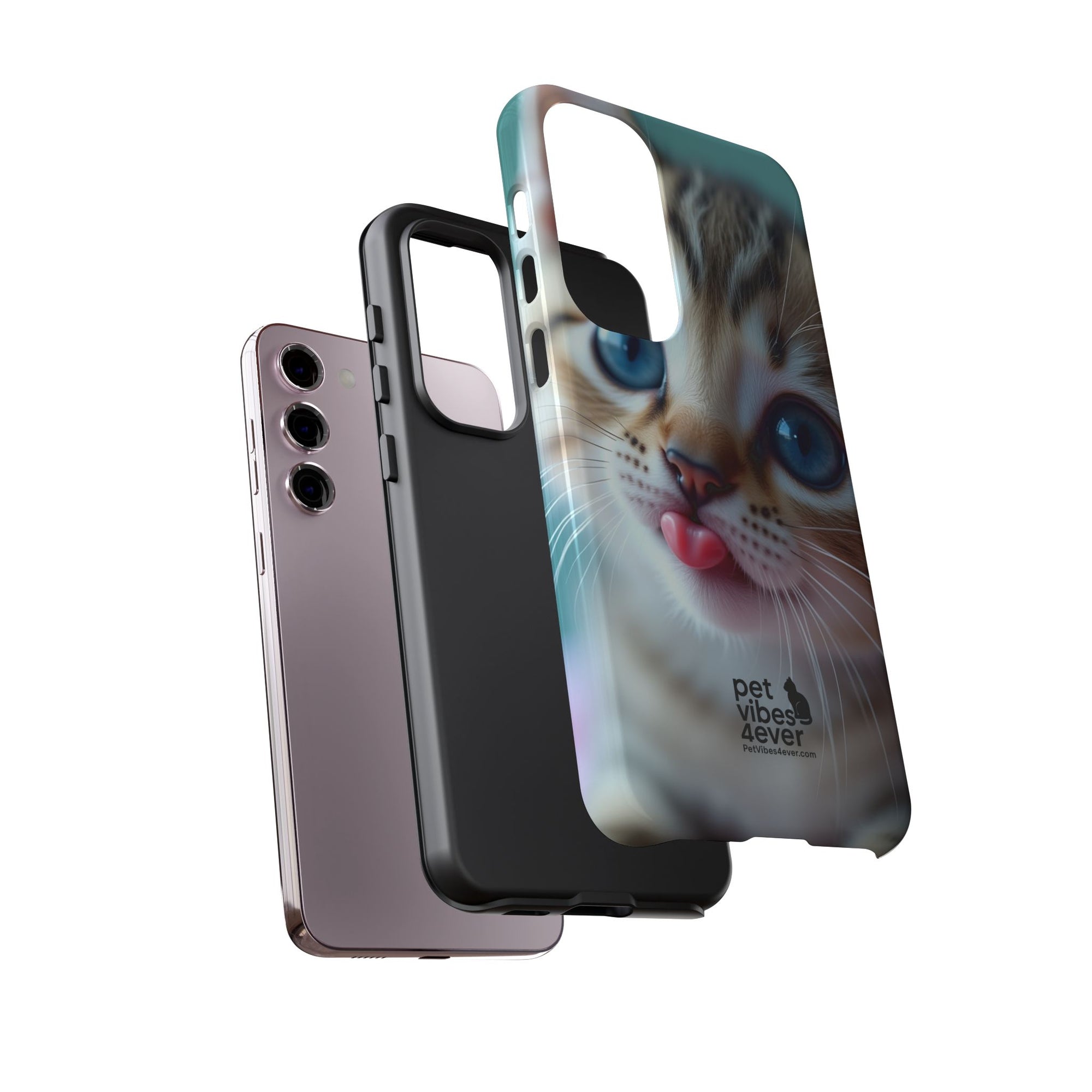 Cute Cat Phone Case, Pet Lover Gift, Durable Phone Cover, Animal Print Case, Cute Kitten Accessory