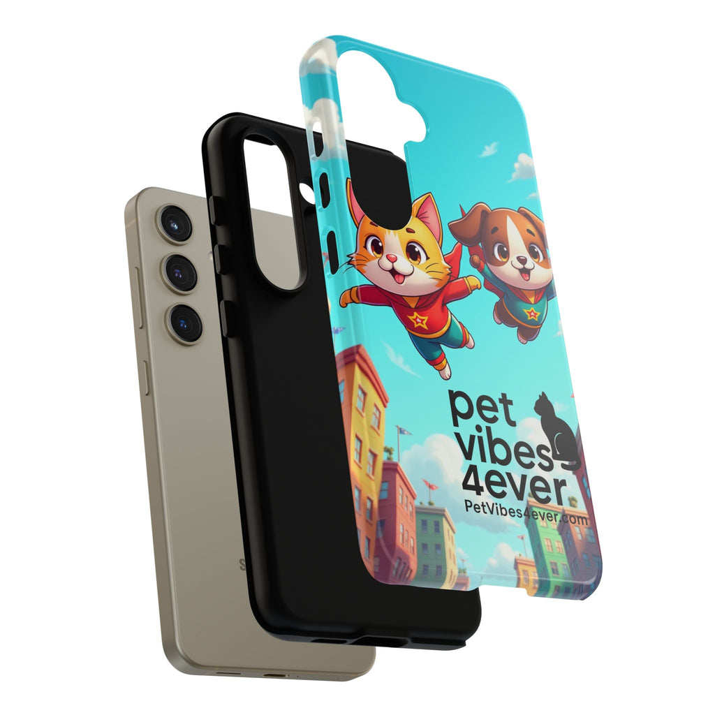 Pet Vibes Forever Tough Phone Cases, Cute Dog and Cat Design, Pet Lover Gift, Fun Phone Accessory, Animal Theme Decor