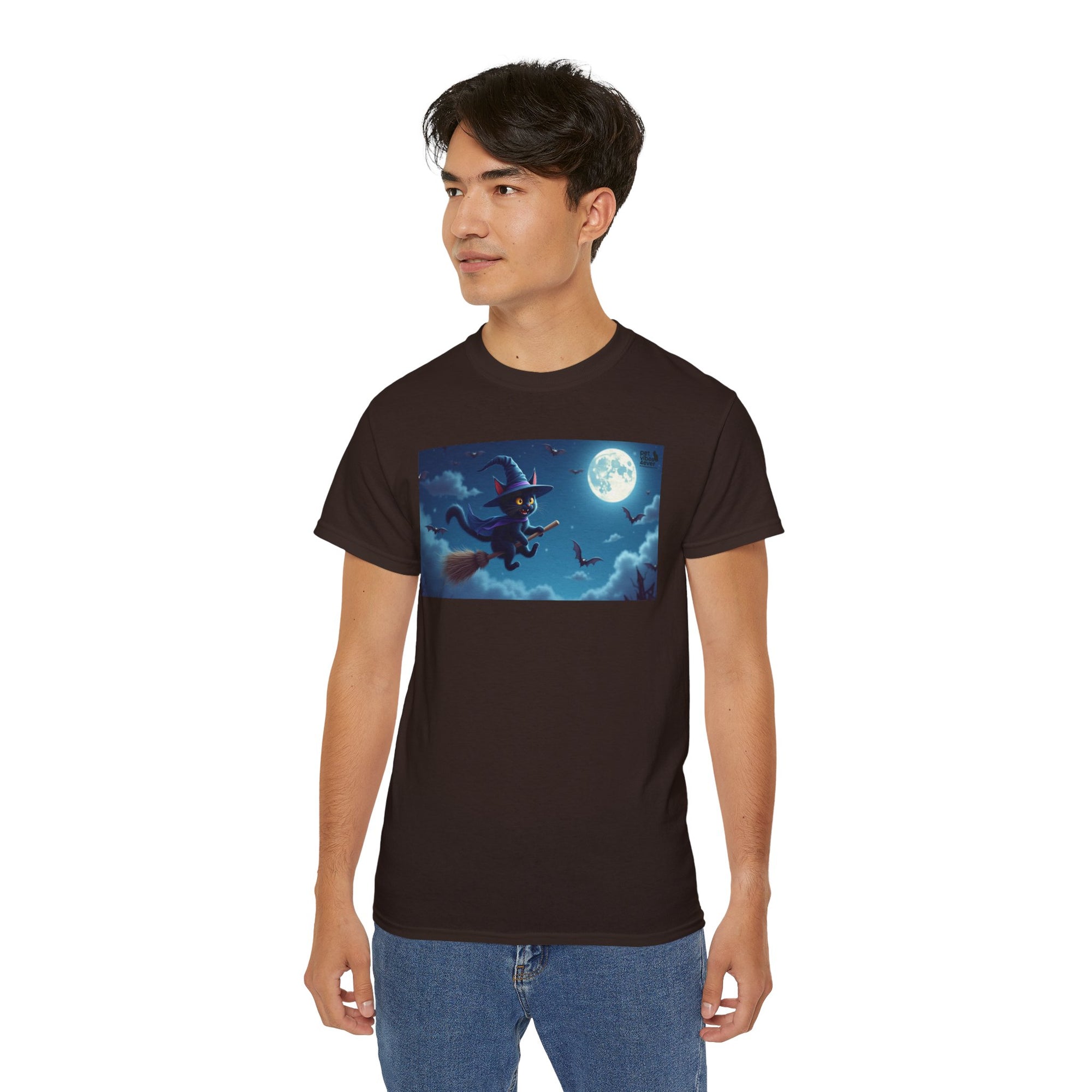 Moonlit Witch Unisex Tee | Spooky Vibes, Halloween Must-Have, Cozy Gift, Comfortable Everyday Wear, Magical Spirit Apparel