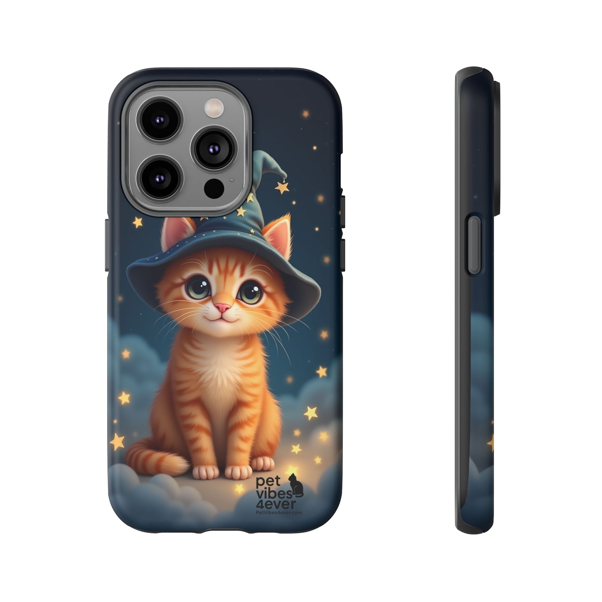 Cat-Themed Phone Case, Cute Cat Case, Pet Lover Gift, Kawaii Phone Accessory, Celestial Cat Design, Stylish Gadget Protector