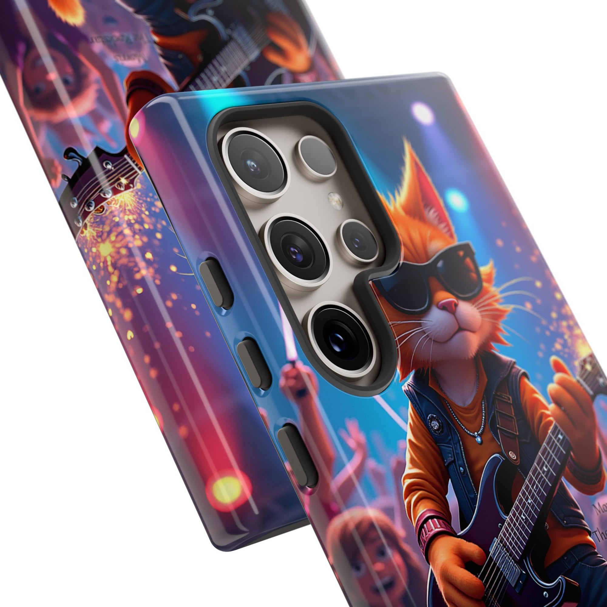Guitar Cat Phone Case | Fun Pet Vibes | Unique Gift for Cat Lovers, Music Fans, Pet Owners, Birthday, Holidays, Personal Use
