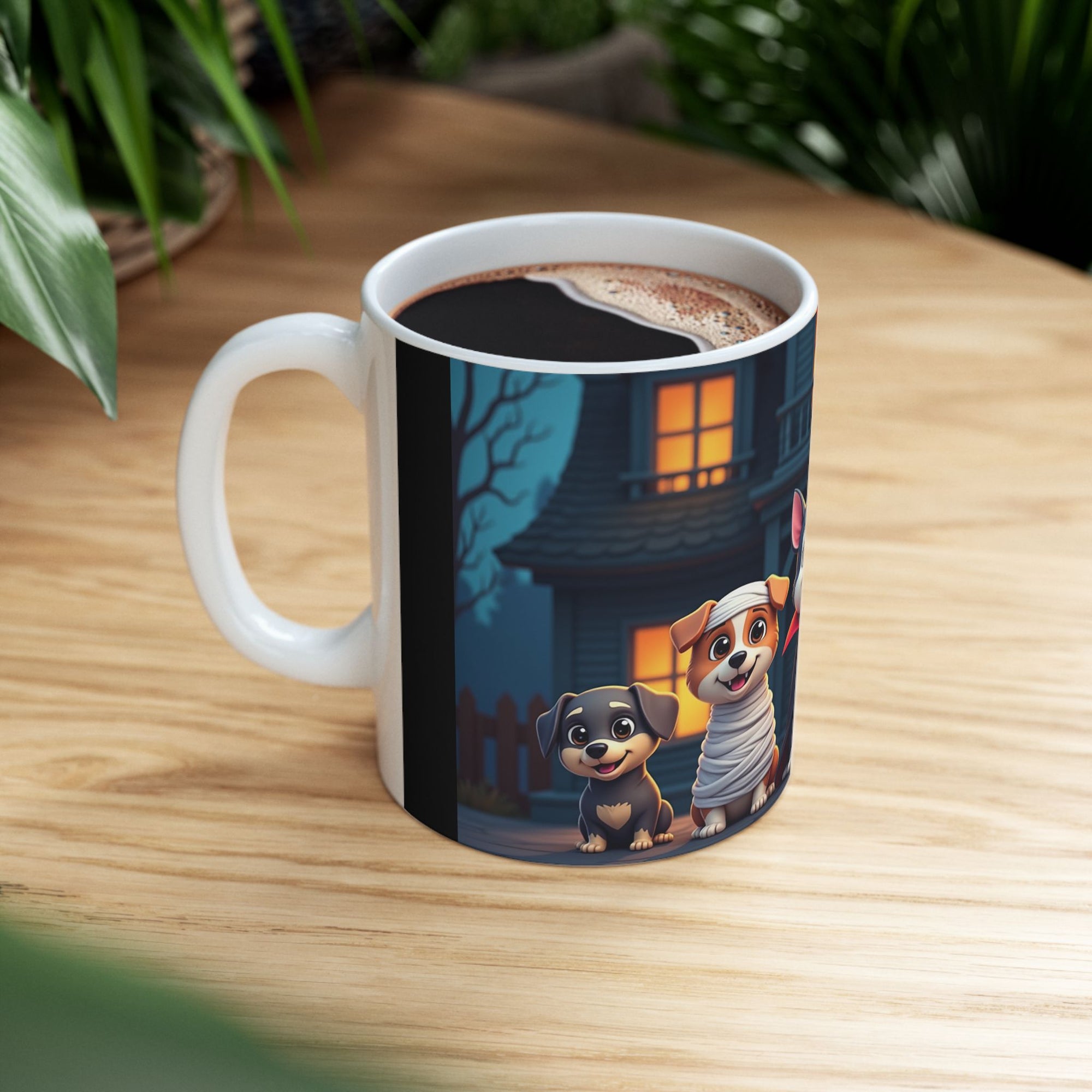 Halloween Dog Lovers Mug, Cute Canine Gift, Pet Owner Coffee Cup, Trick or Treat Drinkware, Spooky Pet Mug