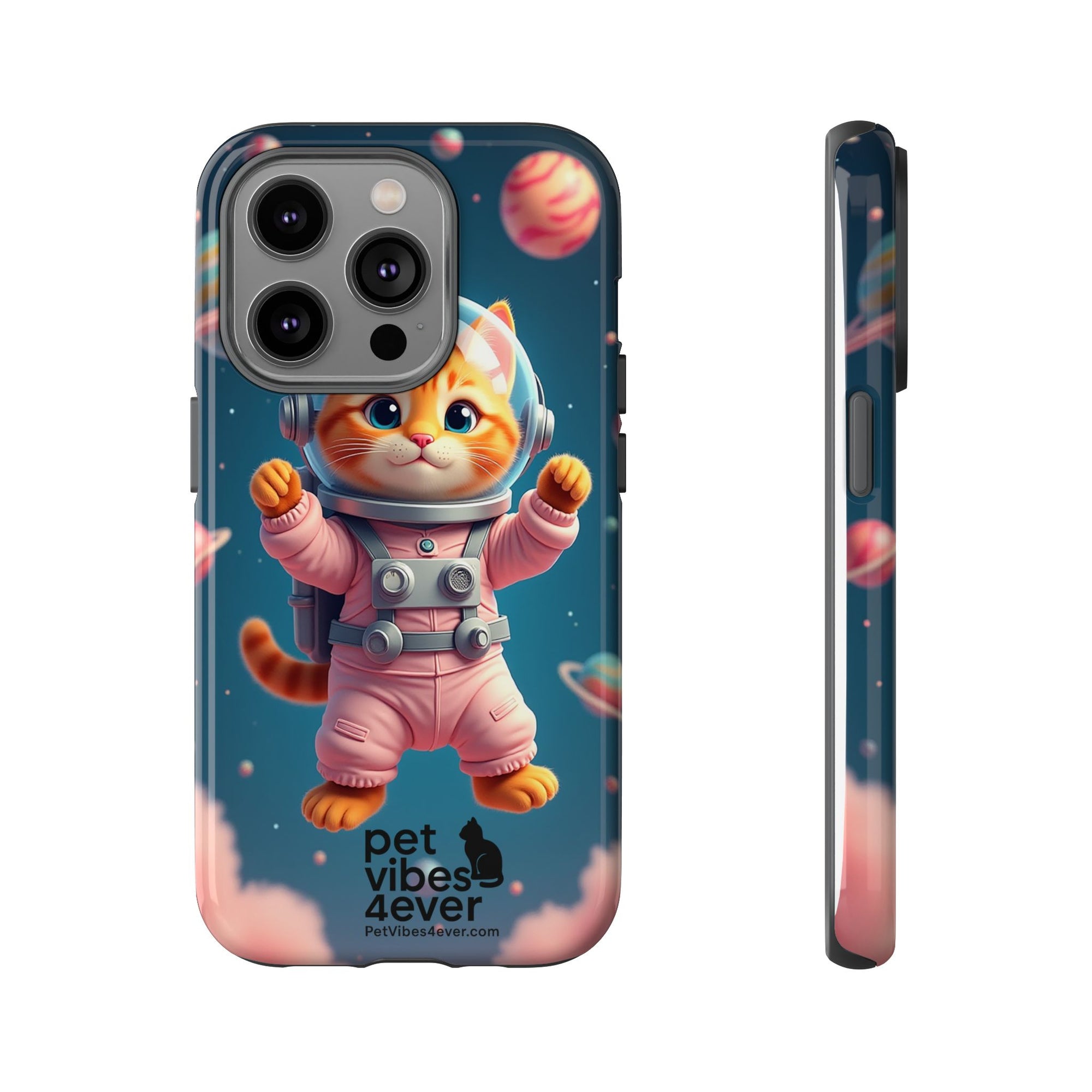 Cute Cat Phone Case, Cat Lovers Gift, Astrological Accessories, Fun Tech Gear, Space Theme Phone Cover