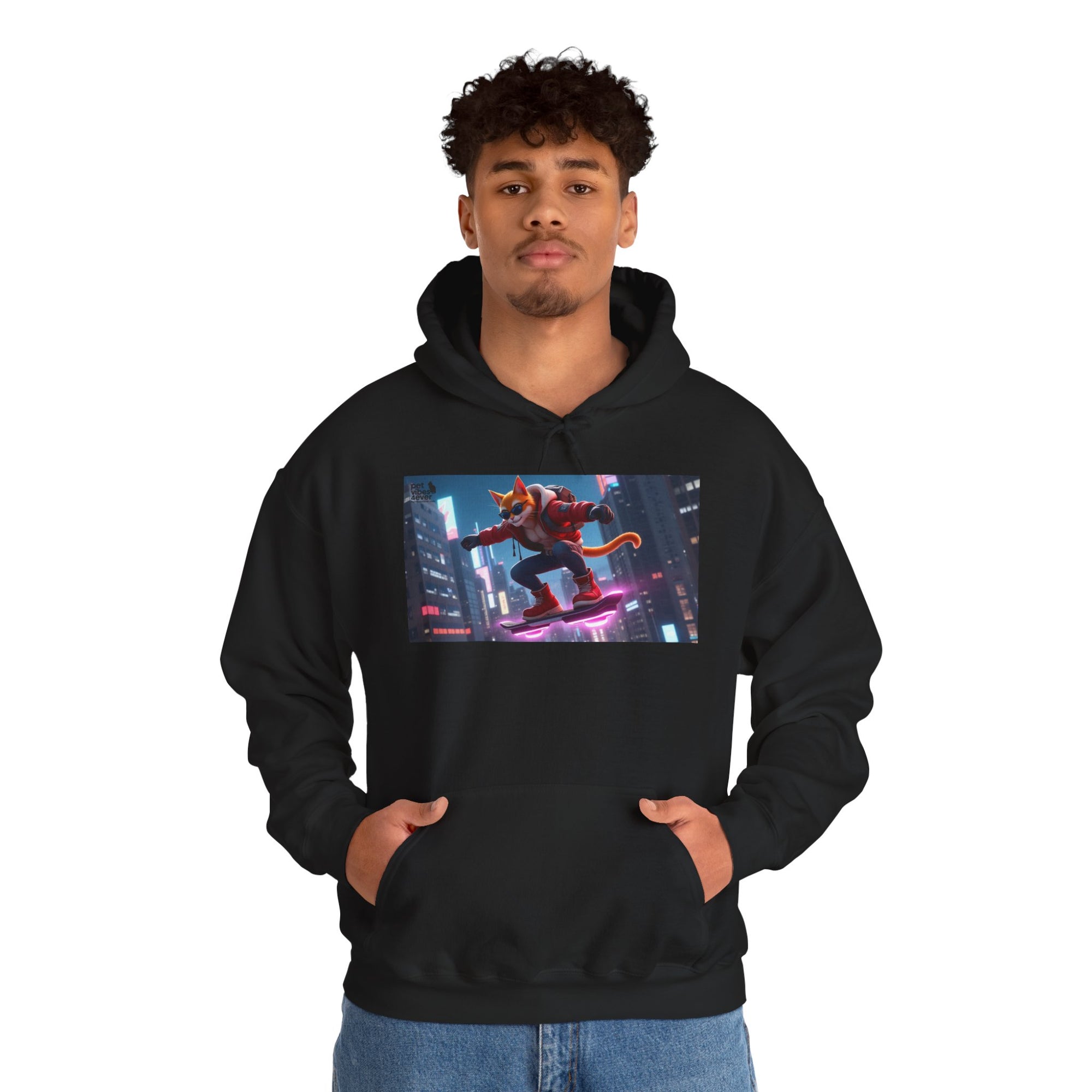 Urban Jungle Unisex Hoodie - Retro Neon Design, Streetwear Sweatshirt, Perfect for Teens, Gift for Video Game Lovers, Cozy Layering
