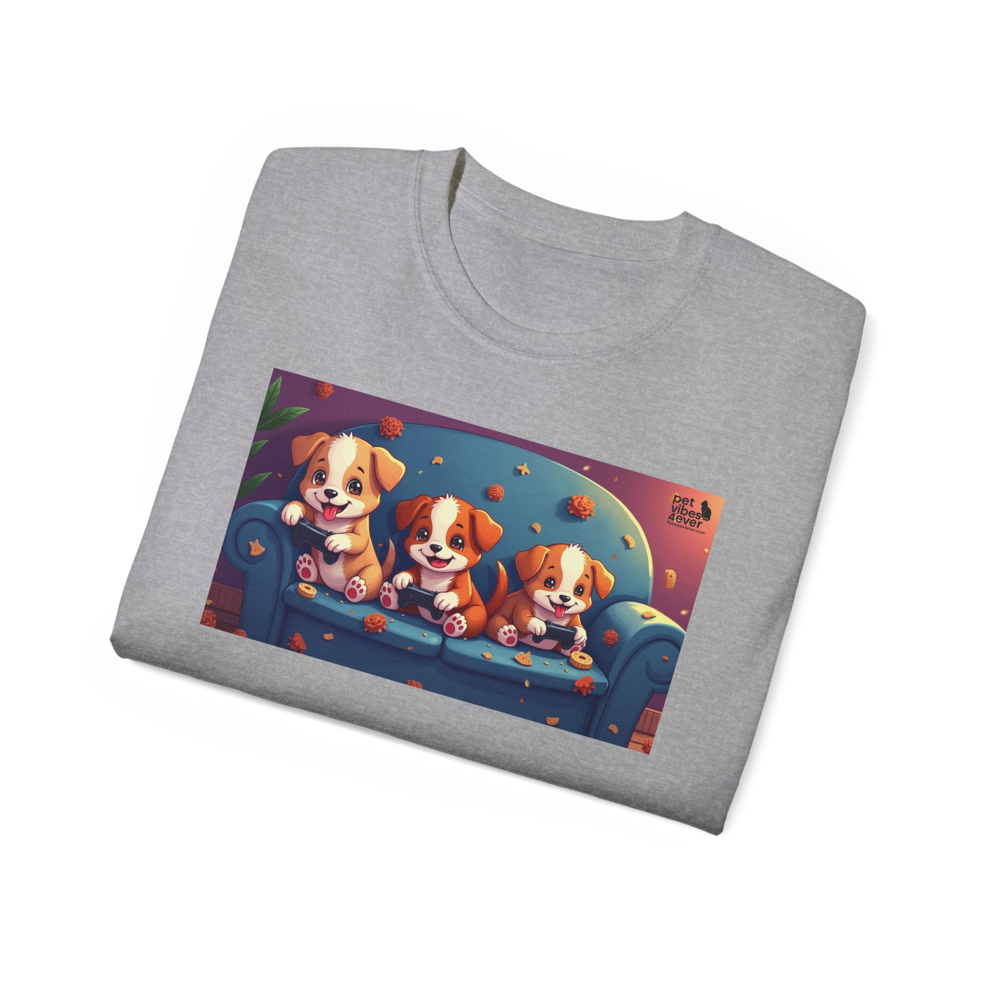 Cute Puppy Friends Unisex Tee, Pet Lover Gift, Dog Themed Shirt, Casual Wear, Animal Lover Apparel