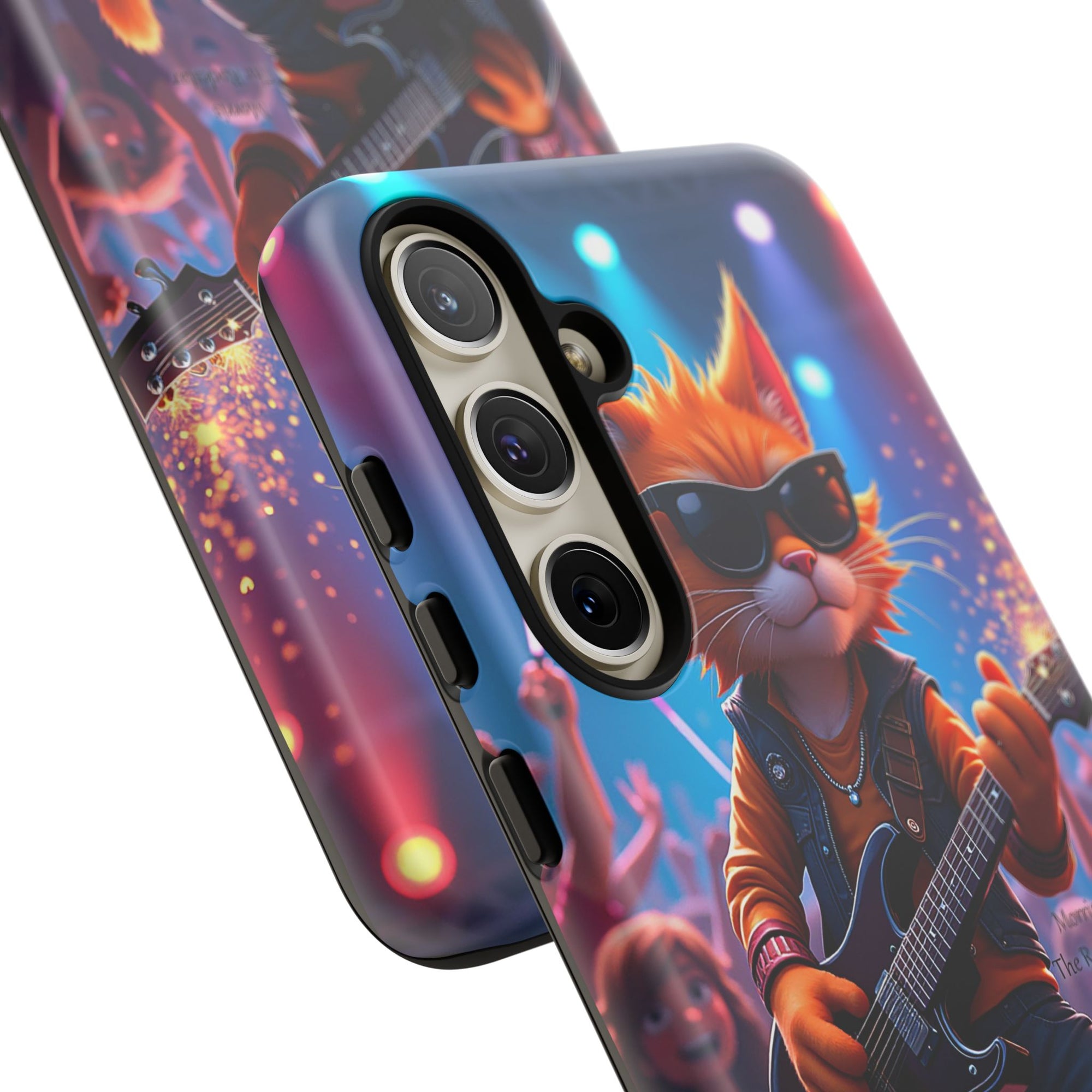 Guitar Cat Phone Case | Fun Pet Vibes | Unique Gift for Cat Lovers, Music Fans, Pet Owners, Birthday, Holidays, Personal Use