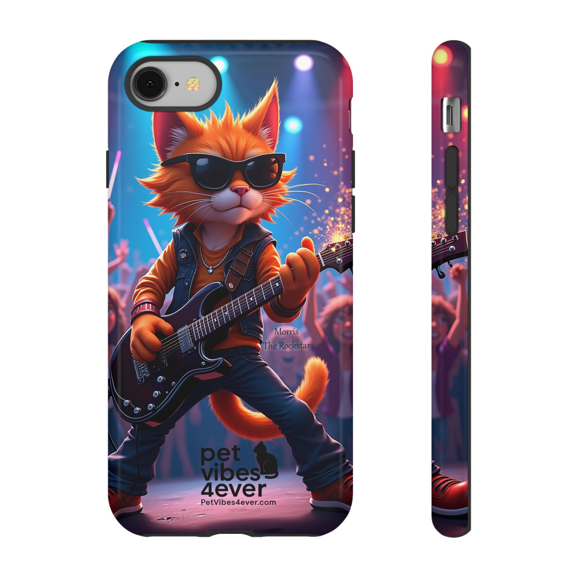 Rocking Cat Phone Case, Fun Cat Phone Cover, Cool Pet Vibes Gift, Music Lover Accessory, Unique Cat Phone Case