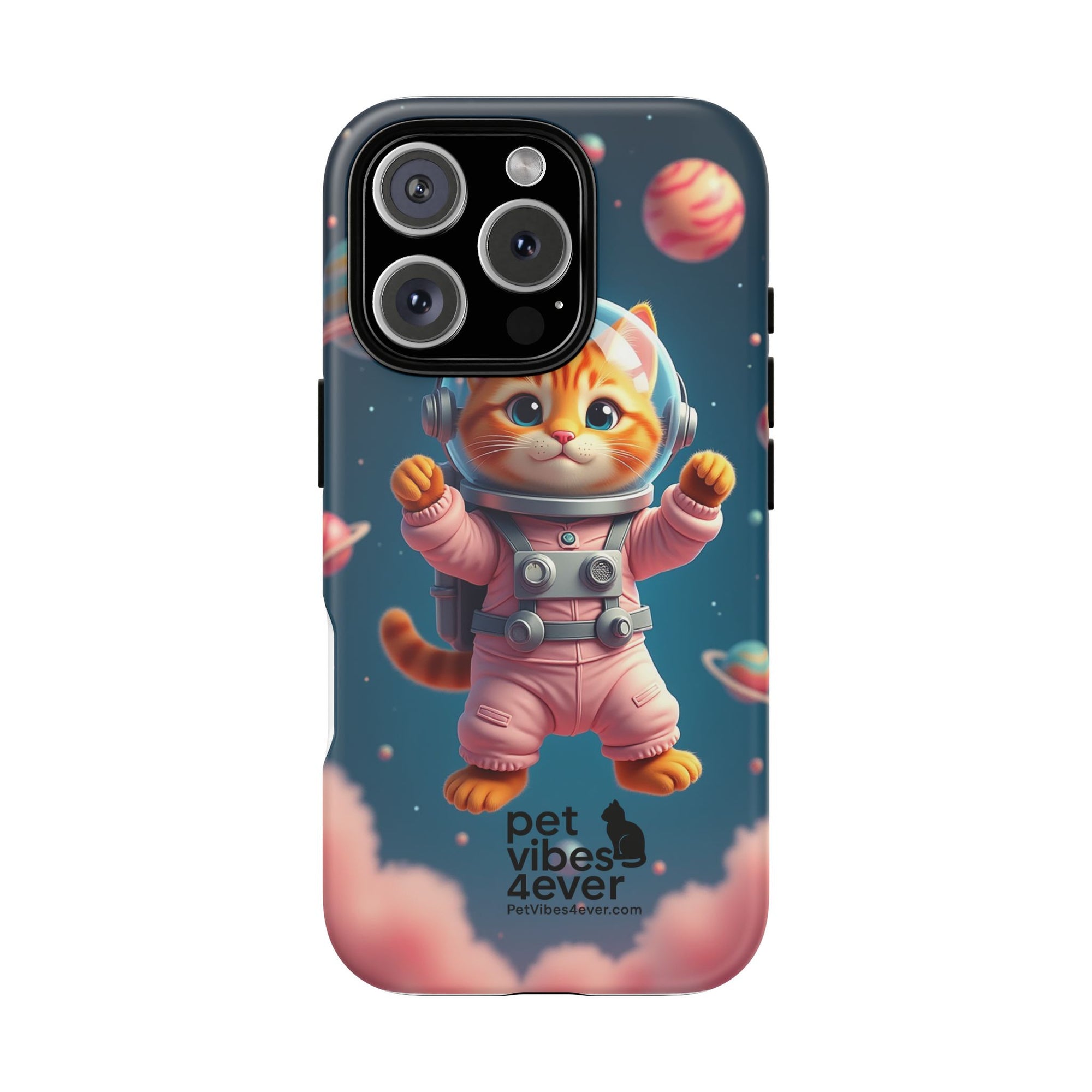 Cute Cat Phone Case, Cat Lovers Gift, Astrological Accessories, Fun Tech Gear, Space Theme Phone Cover