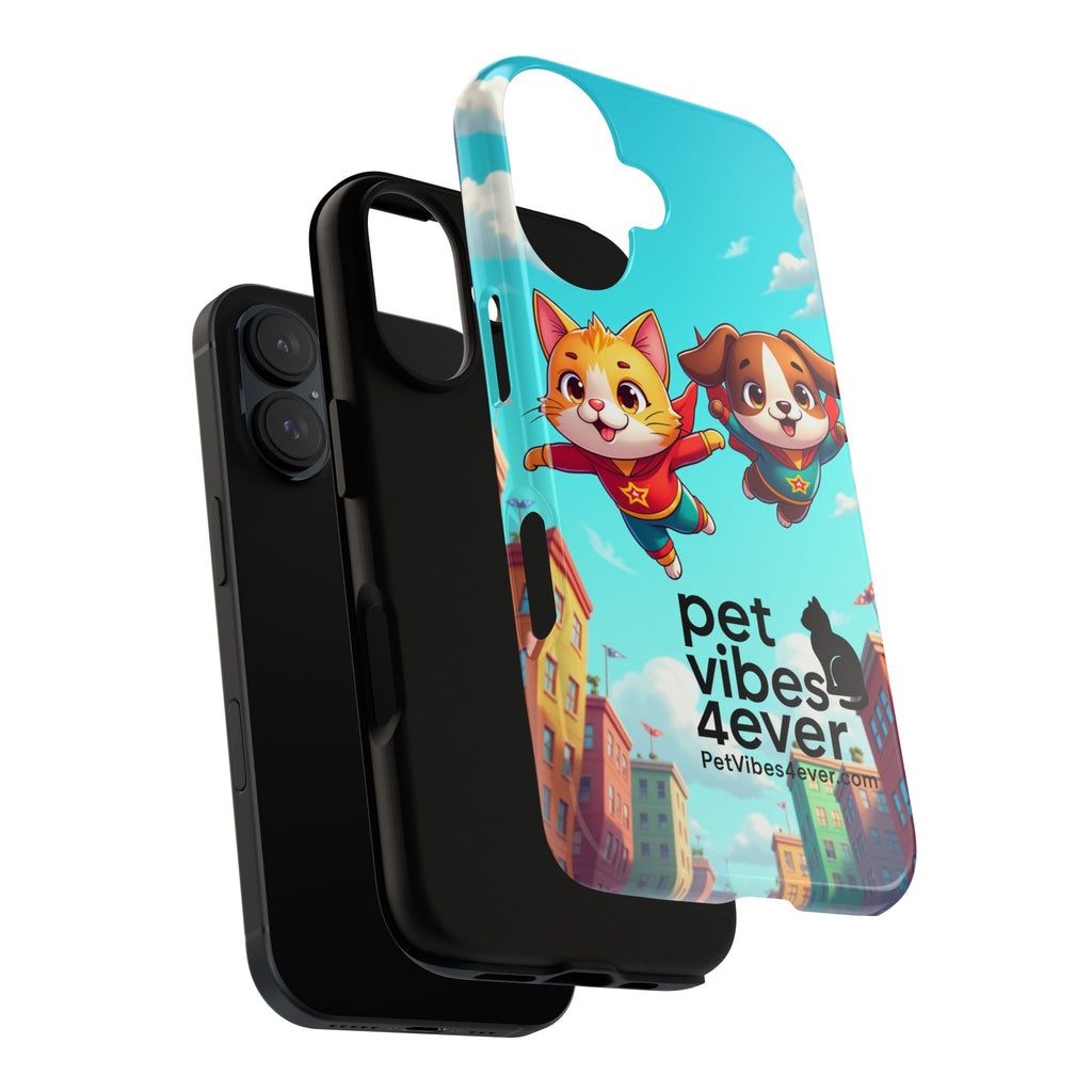Pet Vibes Phone Case - Playful Cat and Dog Design, Animal Lover Gift, Cute Pet Accessory, Colorful Phone Cover, Fun Pet Gifts