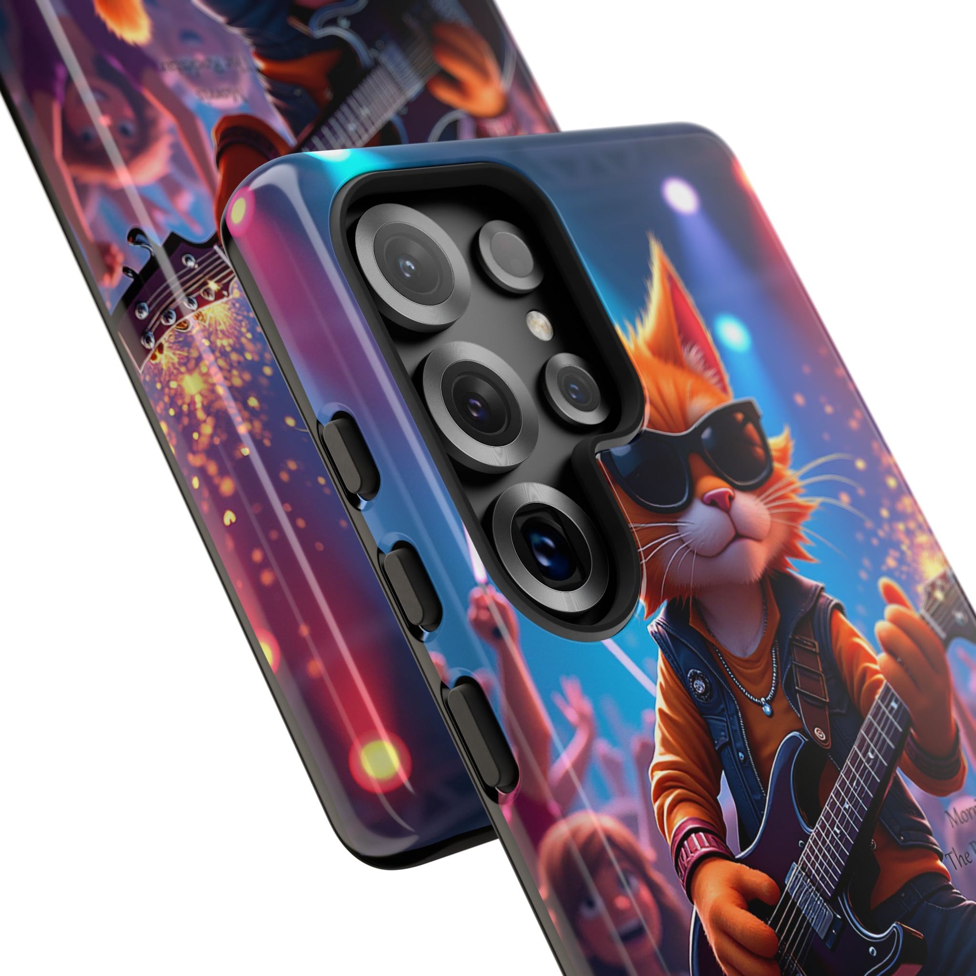 Guitar Cat Phone Case | Fun Pet Vibes | Unique Gift for Cat Lovers, Music Fans, Pet Owners, Birthday, Holidays, Personal Use