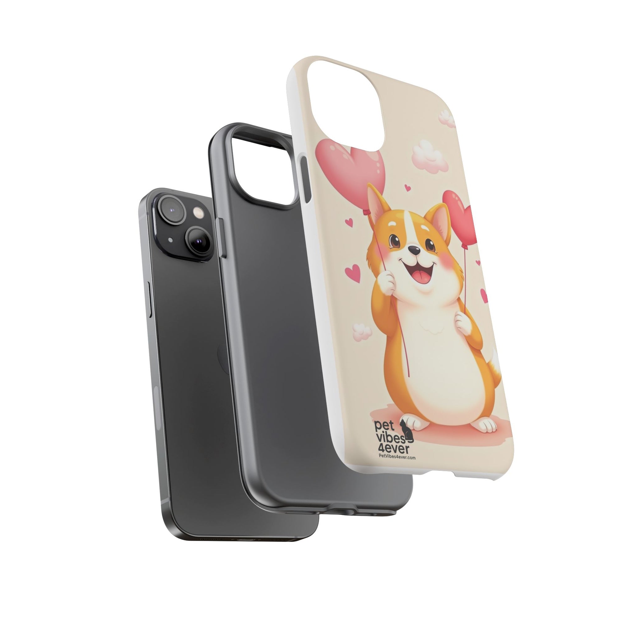 Corgi Love Phone Case, Cute Pet Gift, Animal Lover Accessory, Custom Phone Cover, Valentine's Day Gift