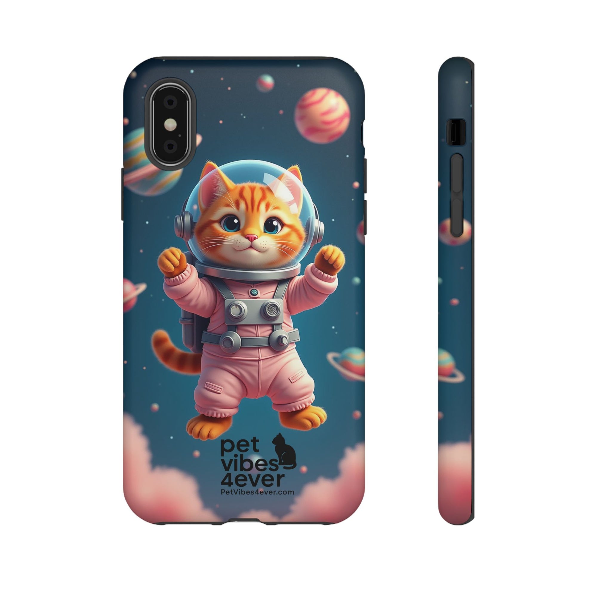 Cute Cat Phone Case, Cat Lovers Gift, Astrological Accessories, Fun Tech Gear, Space Theme Phone Cover