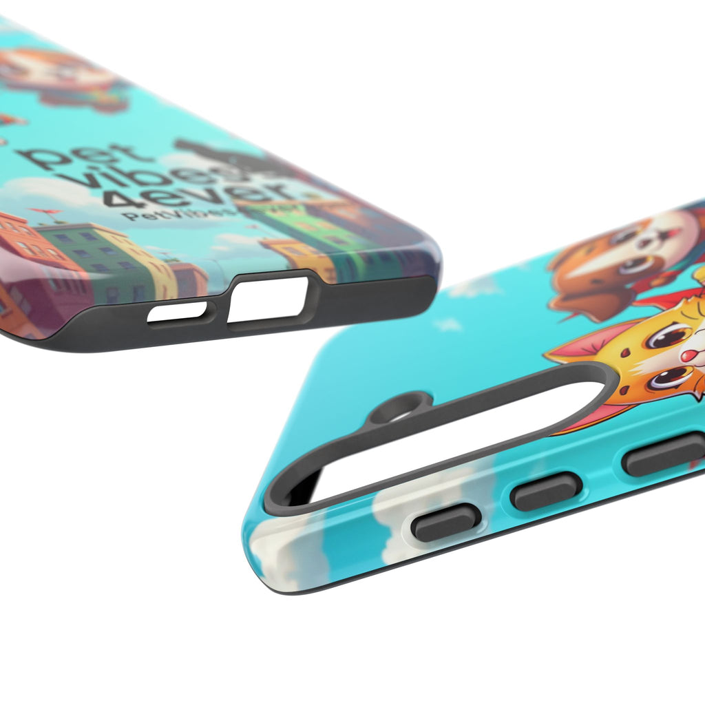 Pet Vibes Forever Tough Phone Cases, Cute Dog and Cat Design, Pet Lover Gift, Fun Phone Accessory, Animal Theme Decor