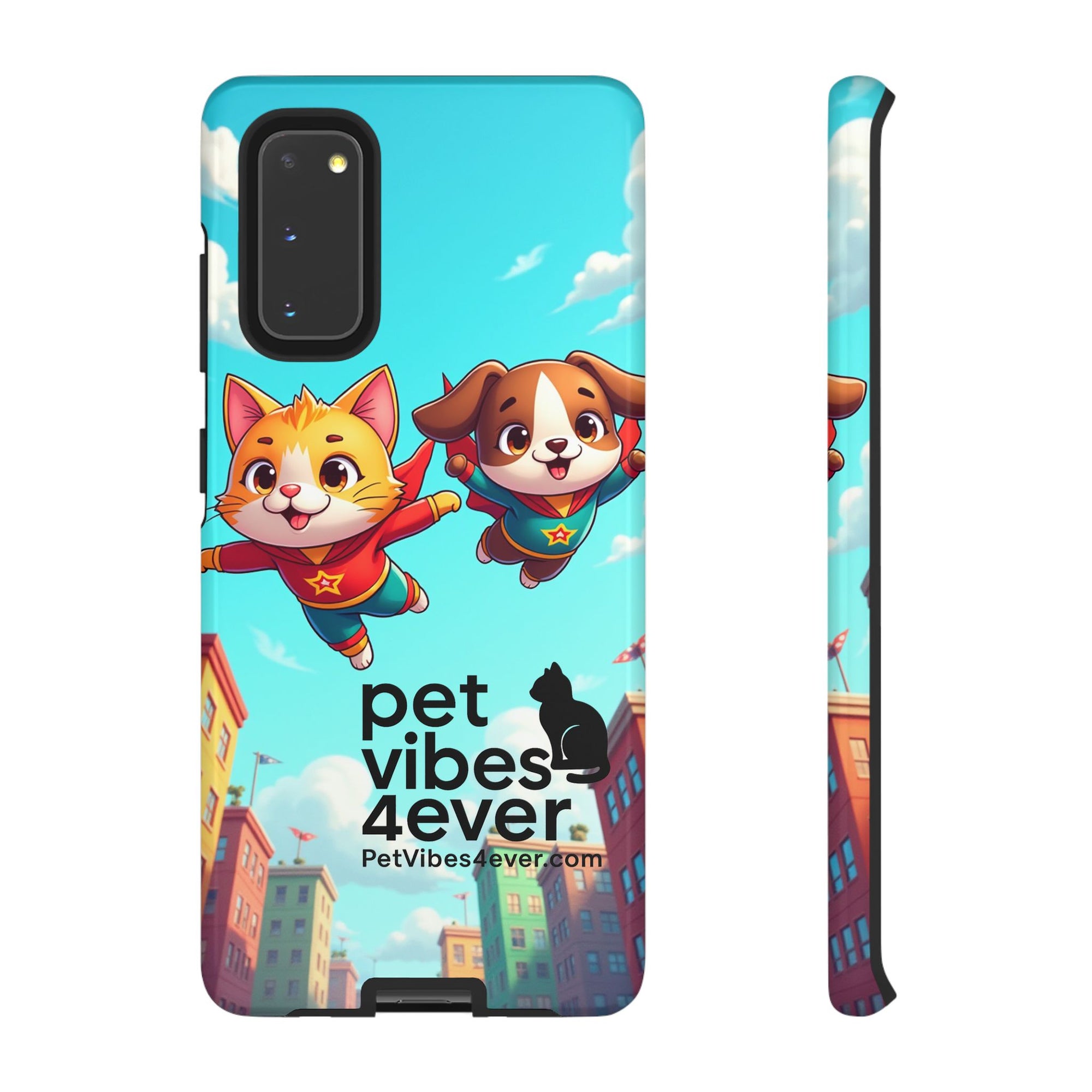 Pet Vibes Forever Tough Phone Cases, Cute Dog and Cat Design, Pet Lover Gift, Fun Phone Accessory, Animal Theme Decor