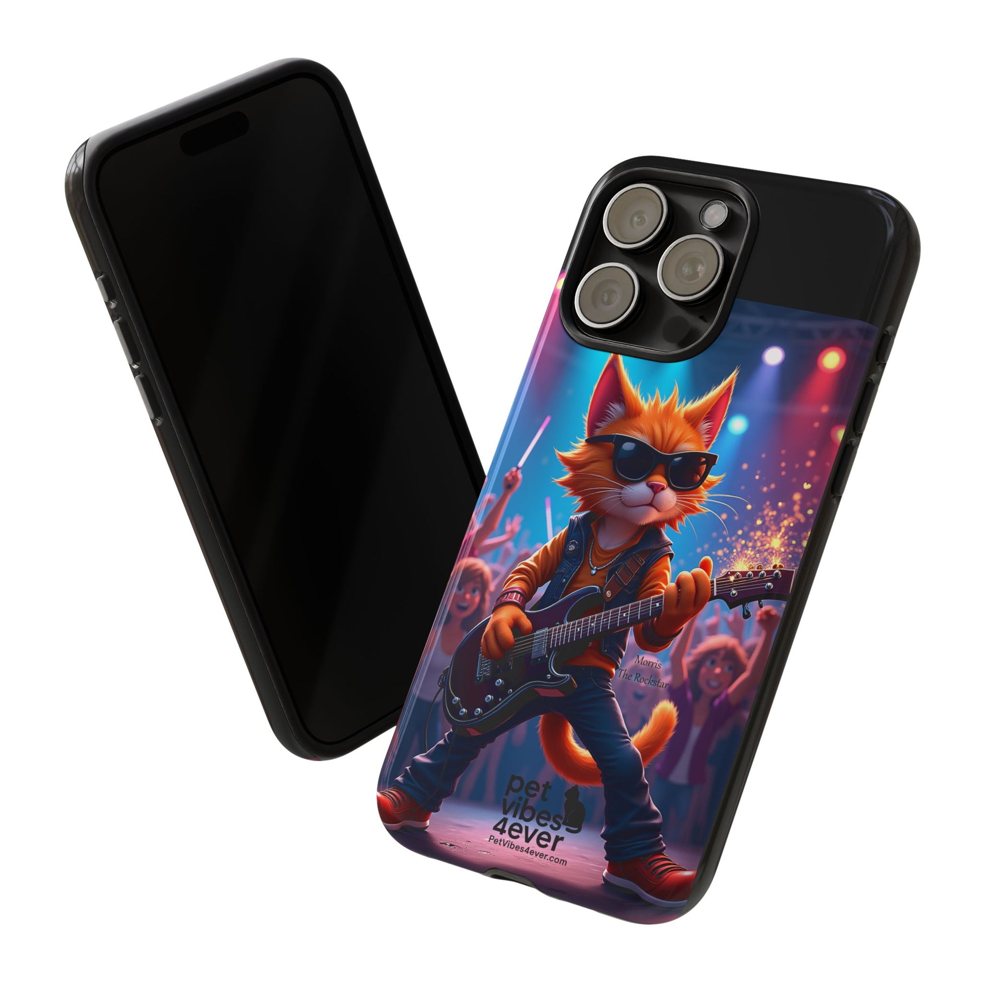 Rocking Cat Phone Case, Fun Cat Phone Cover, Cool Pet Vibes Gift, Music Lover Accessory, Unique Cat Phone Case