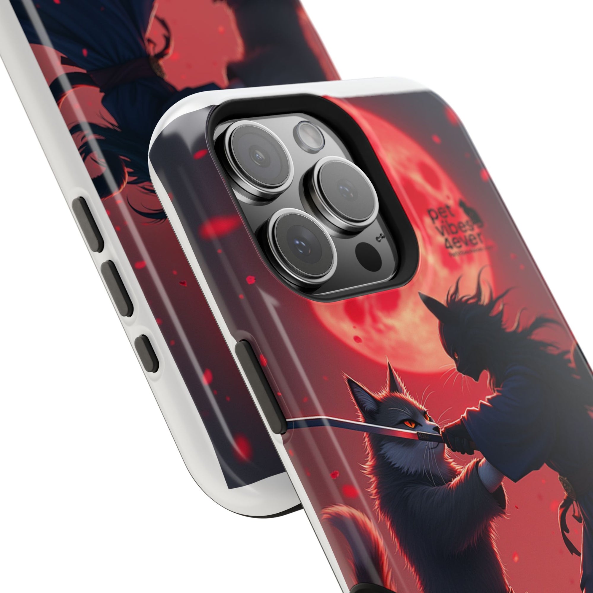 Samurai Cat Phone Case – Impact-Resistant, Pet Lovers, Cool Tech Accessories, Anime Aesthetic, Unique Gifts