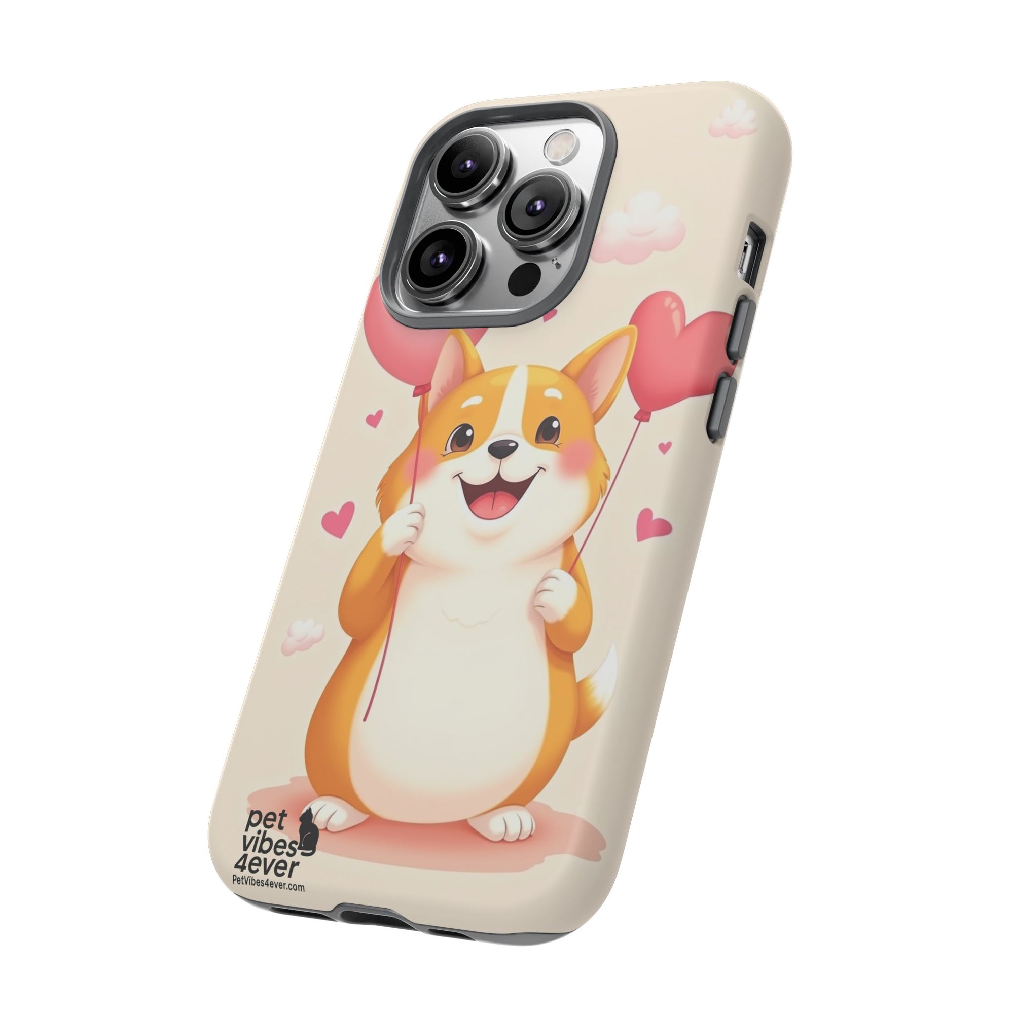 Corgi Love Phone Case, Cute Pet Gift, Animal Lover Accessory, Custom Phone Cover, Valentine's Day Gift