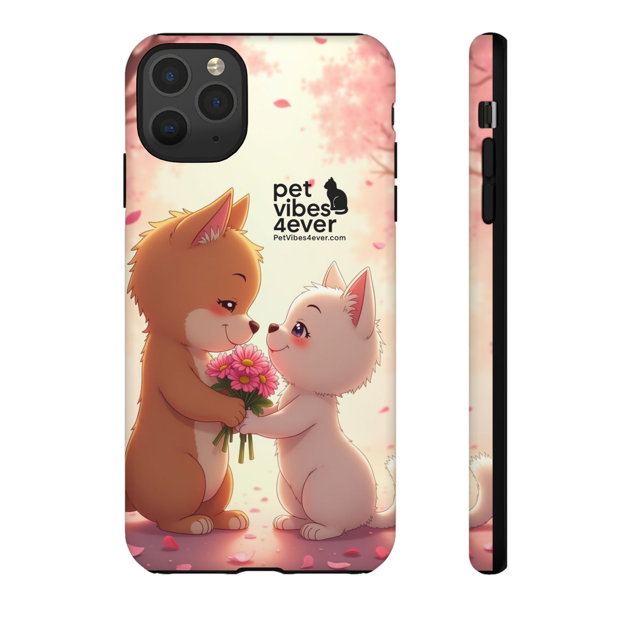 Cute Pet Phone Case, Animal Lovers Gift, Valentine’s Day Present, Custom Phone Cover, Happy Couple Design, Pet Vibes Forever