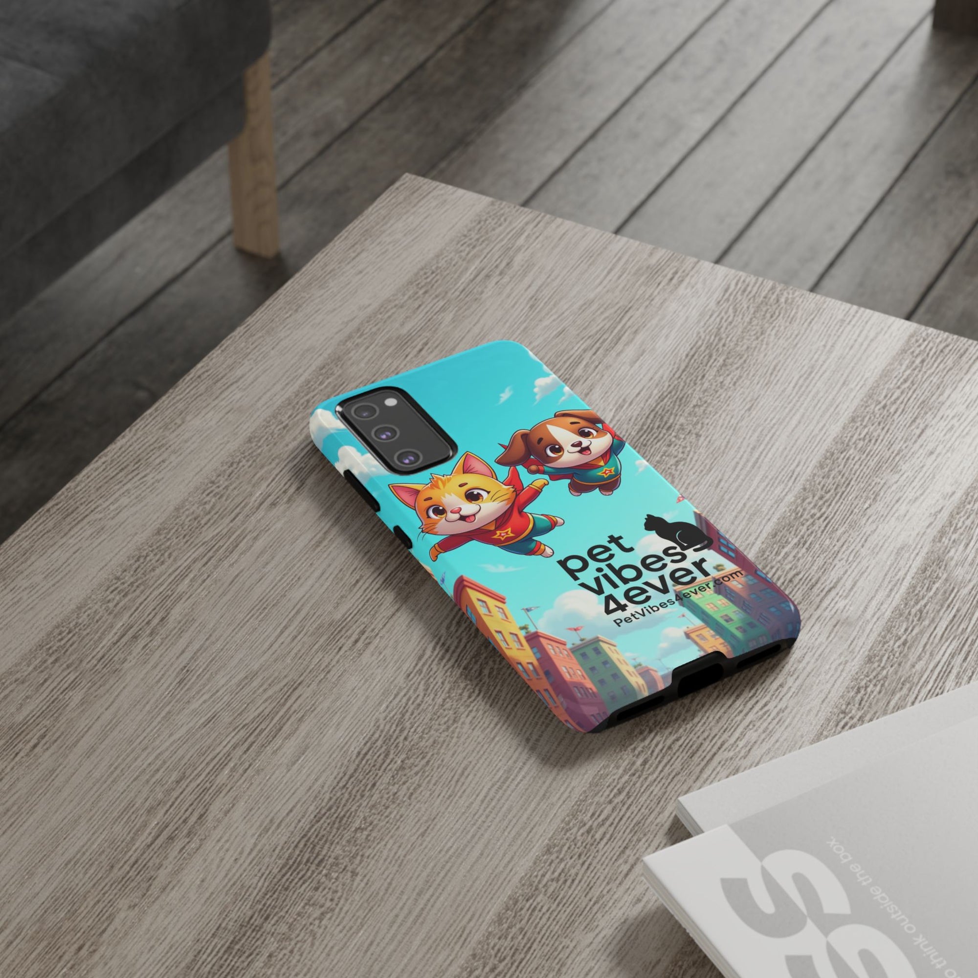 Pet Vibes Forever Tough Phone Cases, Cute Dog and Cat Design, Pet Lover Gift, Fun Phone Accessory, Animal Theme Decor