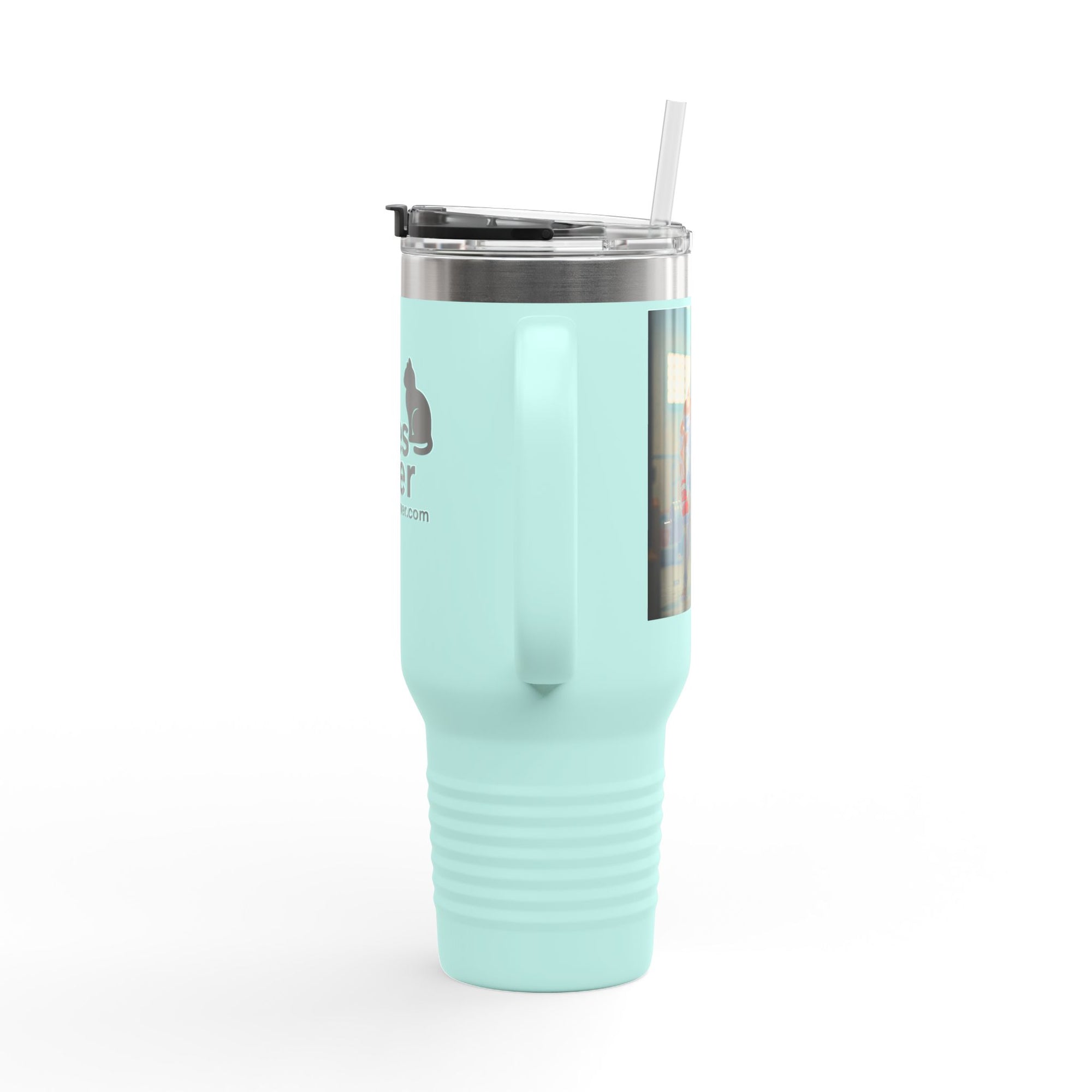 Insulated Travel Mug, Pet Lover's 40oz Coffee Tumbler, Perfect for Hot Drinks, Gifts for Cat Owners, Travel Companion, Pet Vibes 4ever