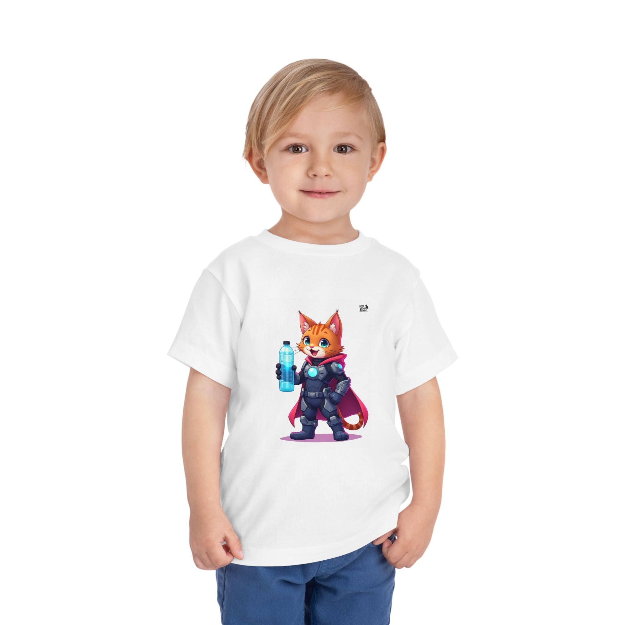 Superhero Cat Toddler Tee, Kids Graphic T-Shirt, Cute Animal Shirt, Birthday Gift, Funny Pet Tee
