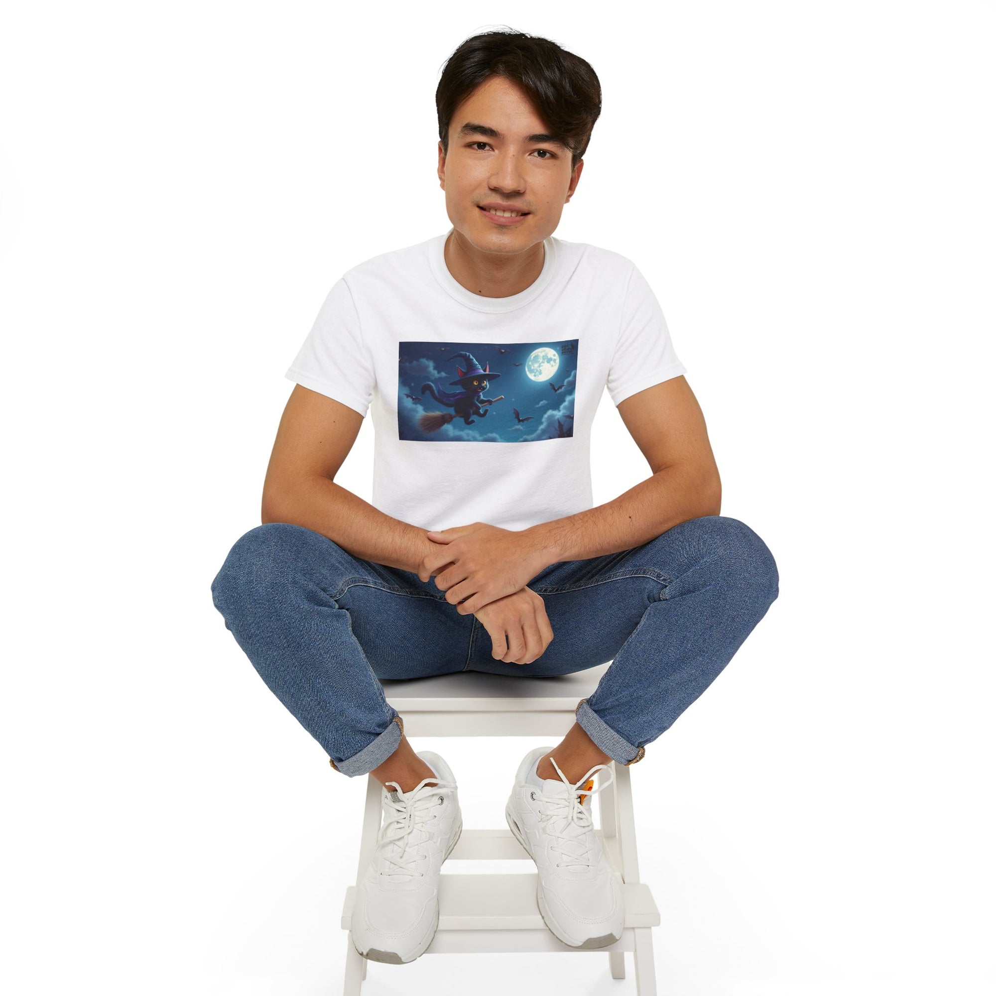 Moonlit Witch Unisex Tee | Spooky Vibes, Halloween Must-Have, Cozy Gift, Comfortable Everyday Wear, Magical Spirit Apparel