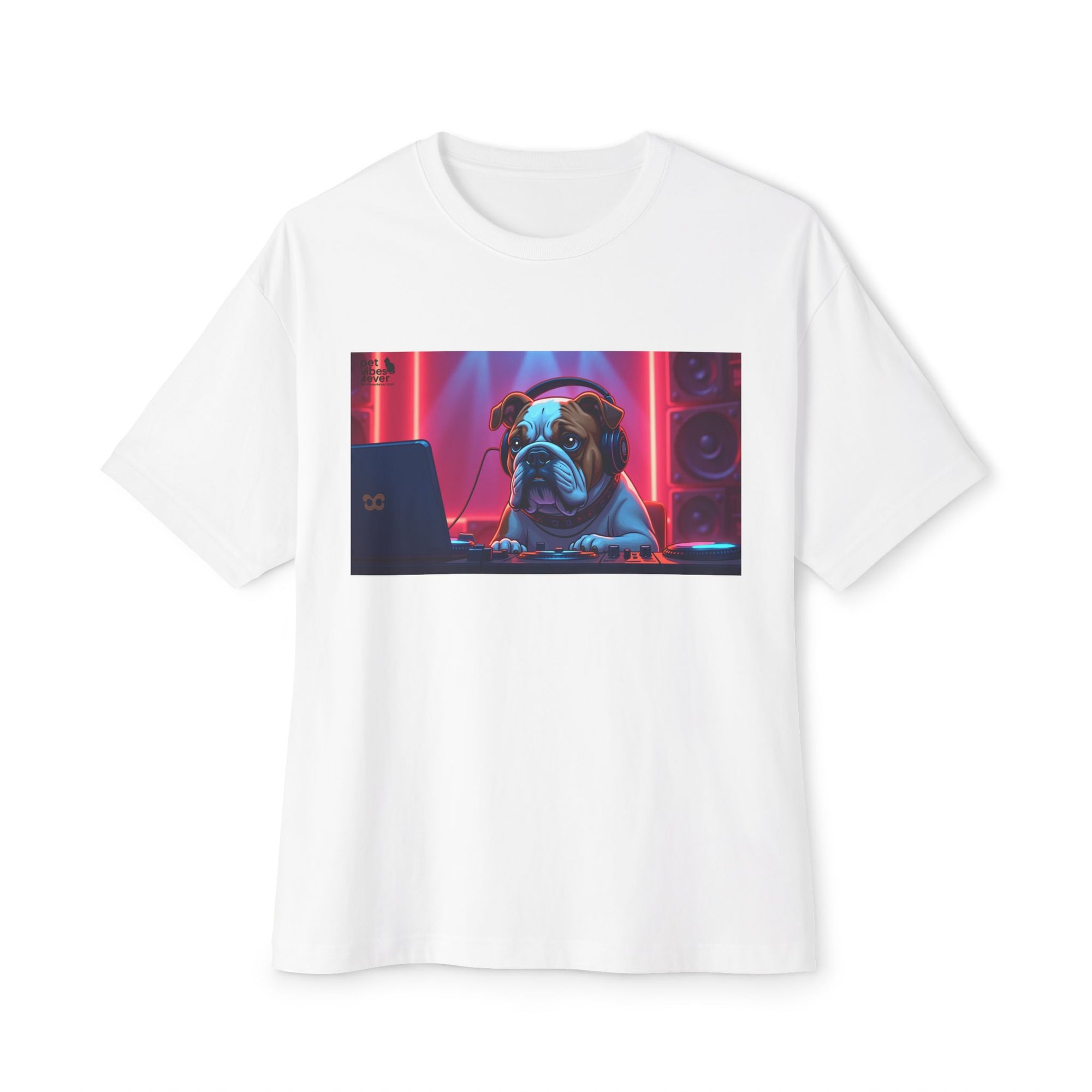 DJ Dog Graphic Tee, Trendy Unisex Oversized T-Shirt, Music Lover Gift, Casual Streetwear, Pet Lover Apparel