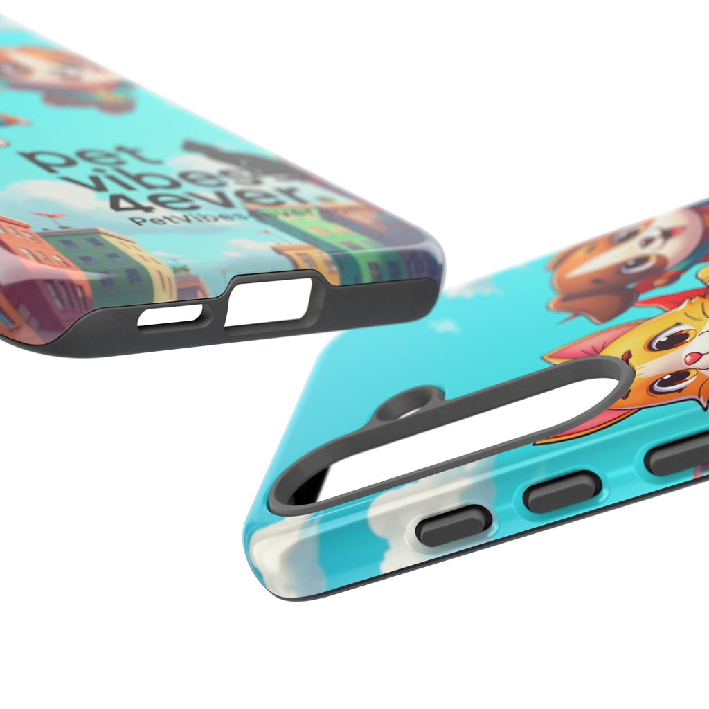 Pet Vibes Forever Tough Phone Cases, Cute Dog and Cat Design, Pet Lover Gift, Fun Phone Accessory, Animal Theme Decor