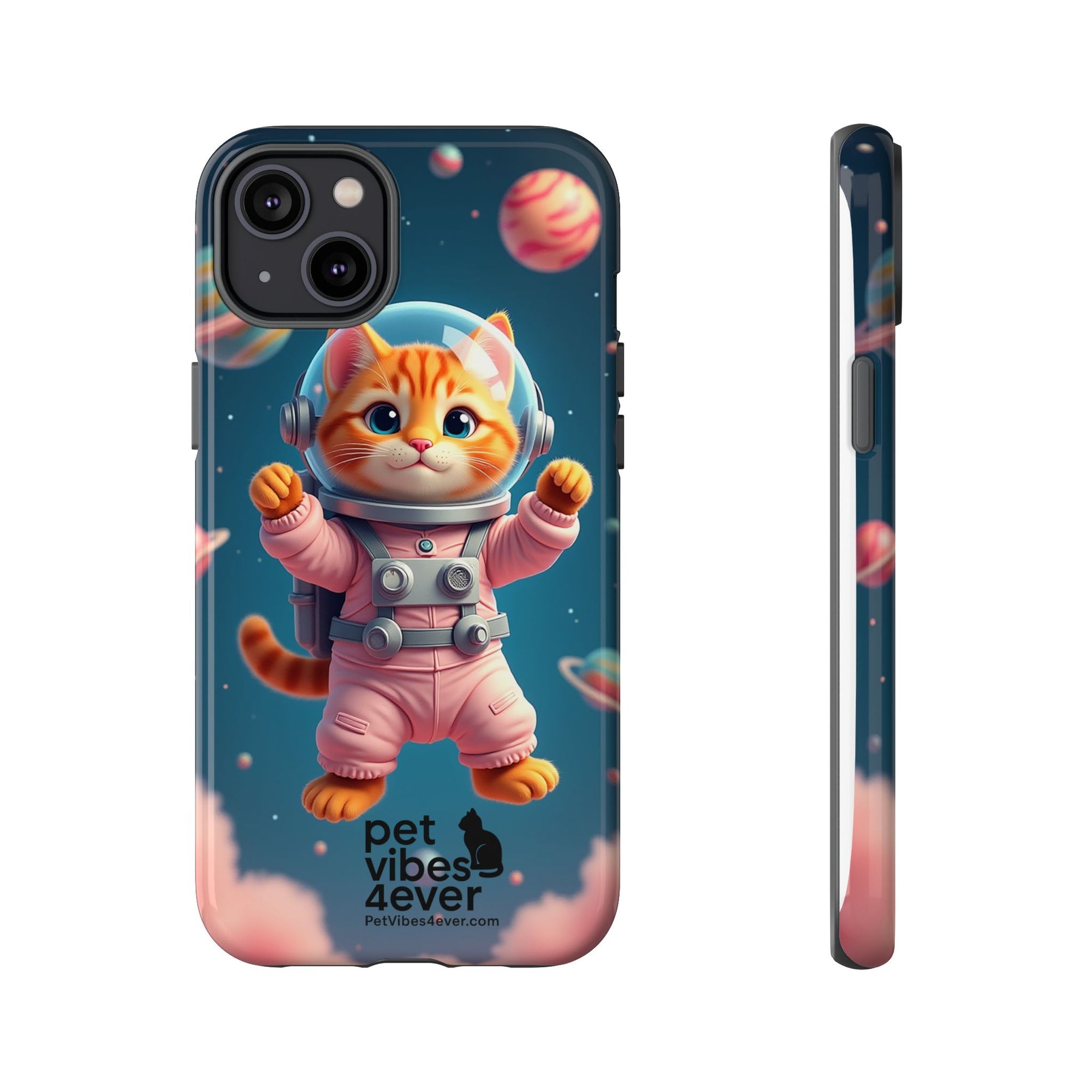 Cute Cat Phone Case, Cat Lovers Gift, Astrological Accessories, Fun Tech Gear, Space Theme Phone Cover