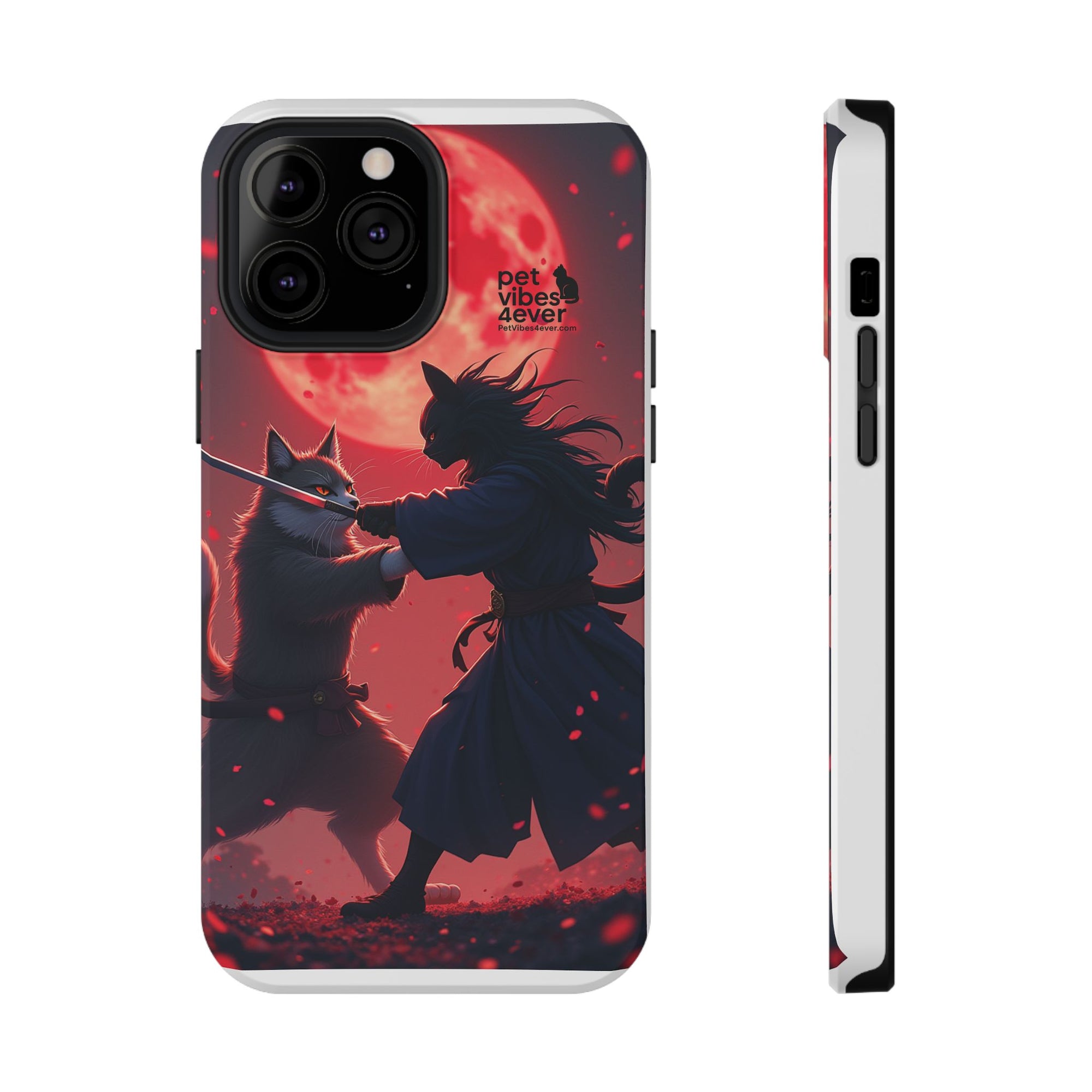 Samurai Cat Phone Case – Impact-Resistant, Pet Lovers, Cool Tech Accessories, Anime Aesthetic, Unique Gifts