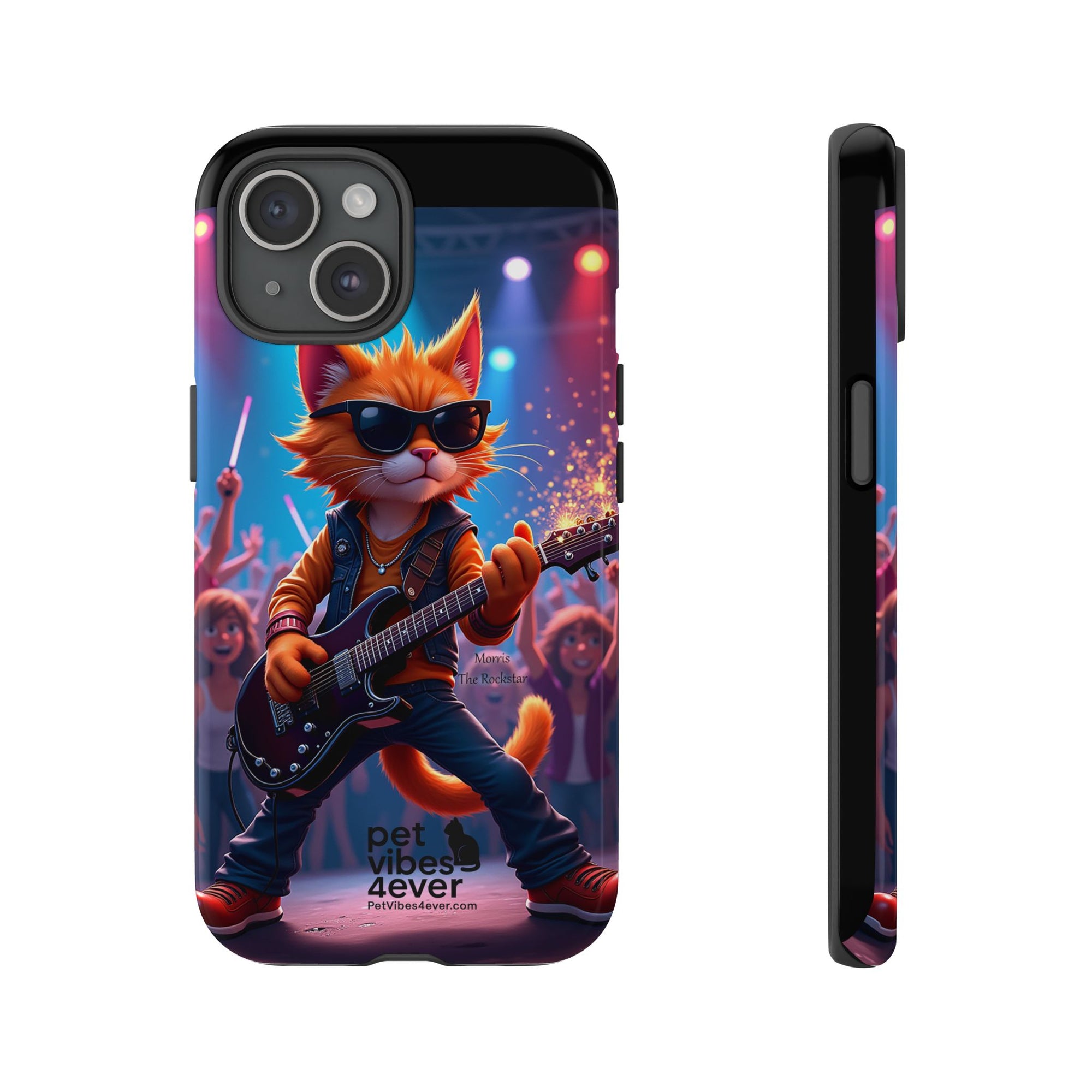 Rocking Cat Phone Case, Fun Cat Phone Cover, Cool Pet Vibes Gift, Music Lover Accessory, Unique Cat Phone Case