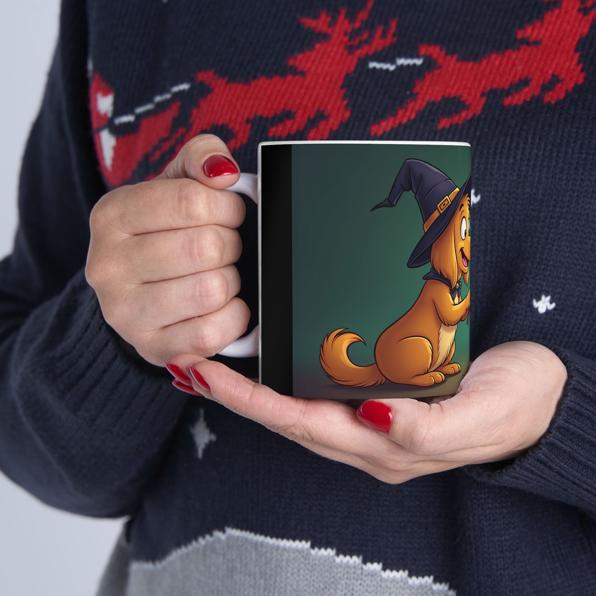Whimsical Dog-Themed Ceramic Mug - Perfect for Coffee Lovers, Gift for Dog Owners, Halloween Decor, Animal Lovers' Cup, Fun Kitchen [...]