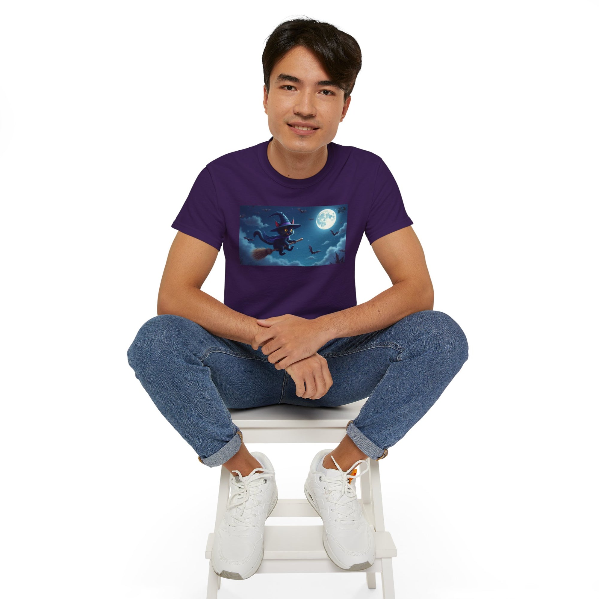 Moonlit Witch Unisex Tee | Spooky Vibes, Halloween Must-Have, Cozy Gift, Comfortable Everyday Wear, Magical Spirit Apparel