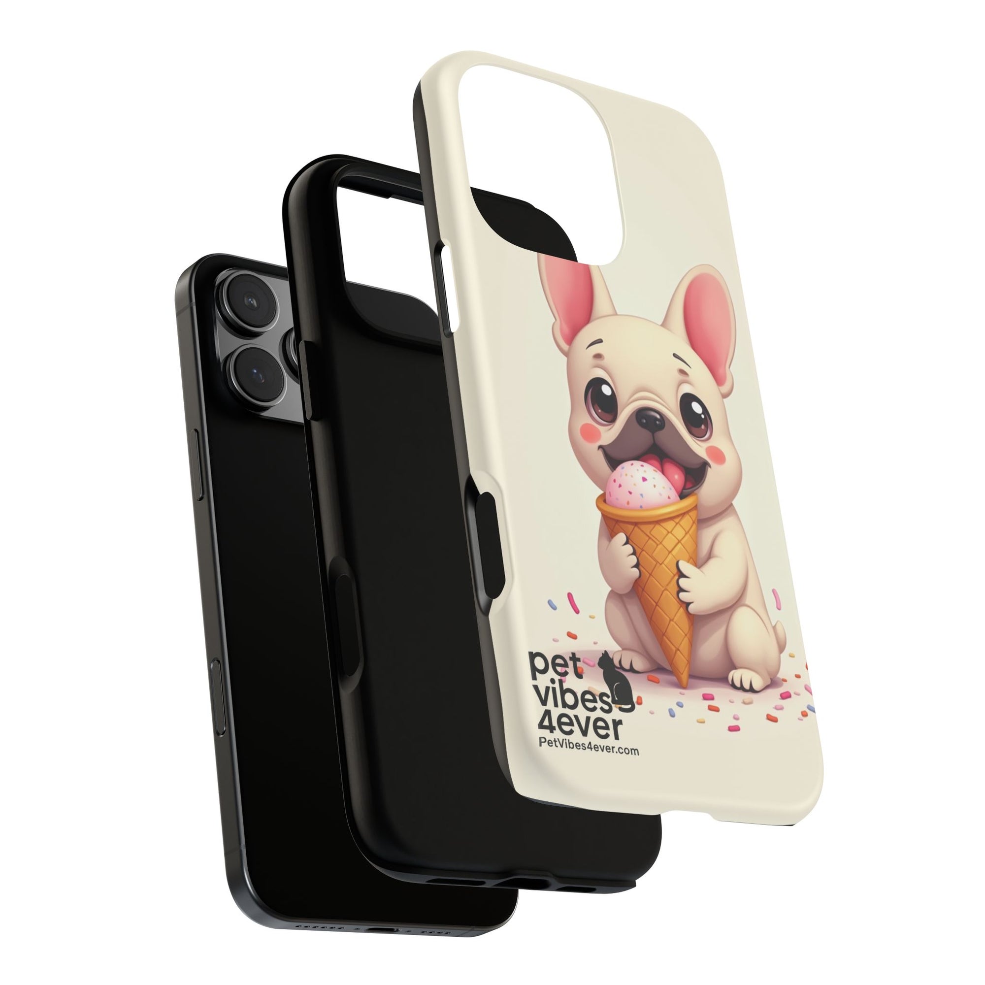 Cute Dog Case, Adorable Puppy Phone Cover, Pet Lover Gift, Ice Cream Design, Fun Accessories for Pet Owners