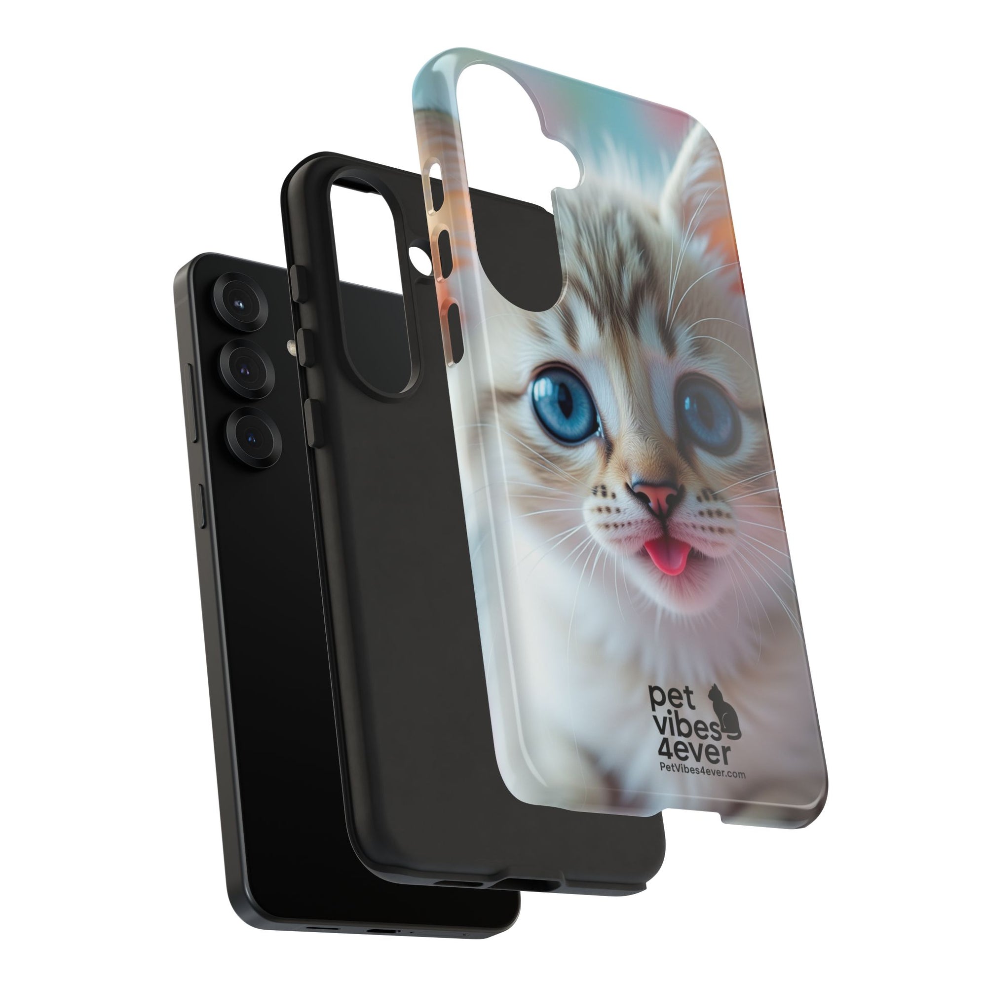 Cute Cat Phone Case with Pet Vibes, Perfect Gift for Cat Lovers, Fun Tech Accessories for Birthdays, Animal Lovers, Kawaii Style