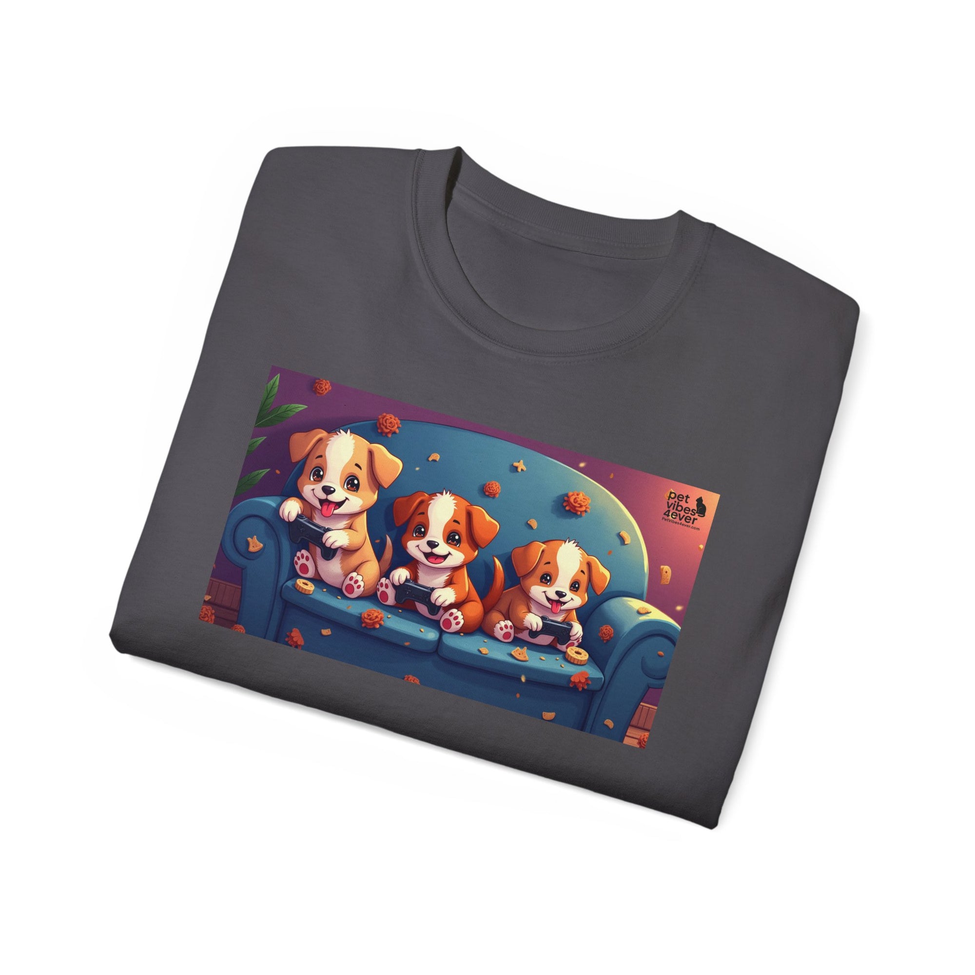 Cute Puppy Friends Unisex Tee, Pet Lover Gift, Dog Themed Shirt, Casual Wear, Animal Lover Apparel