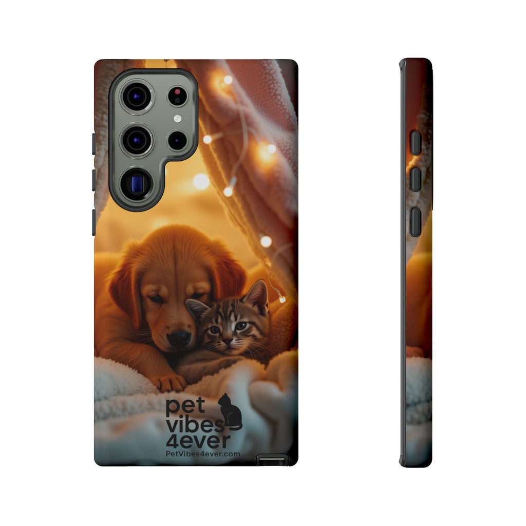 Pet Vibes Phone Case - Cute Dog & Cat Design, Animal Lover Gift, Customizable Pet Phone Cover, Collage Print Case for Kids