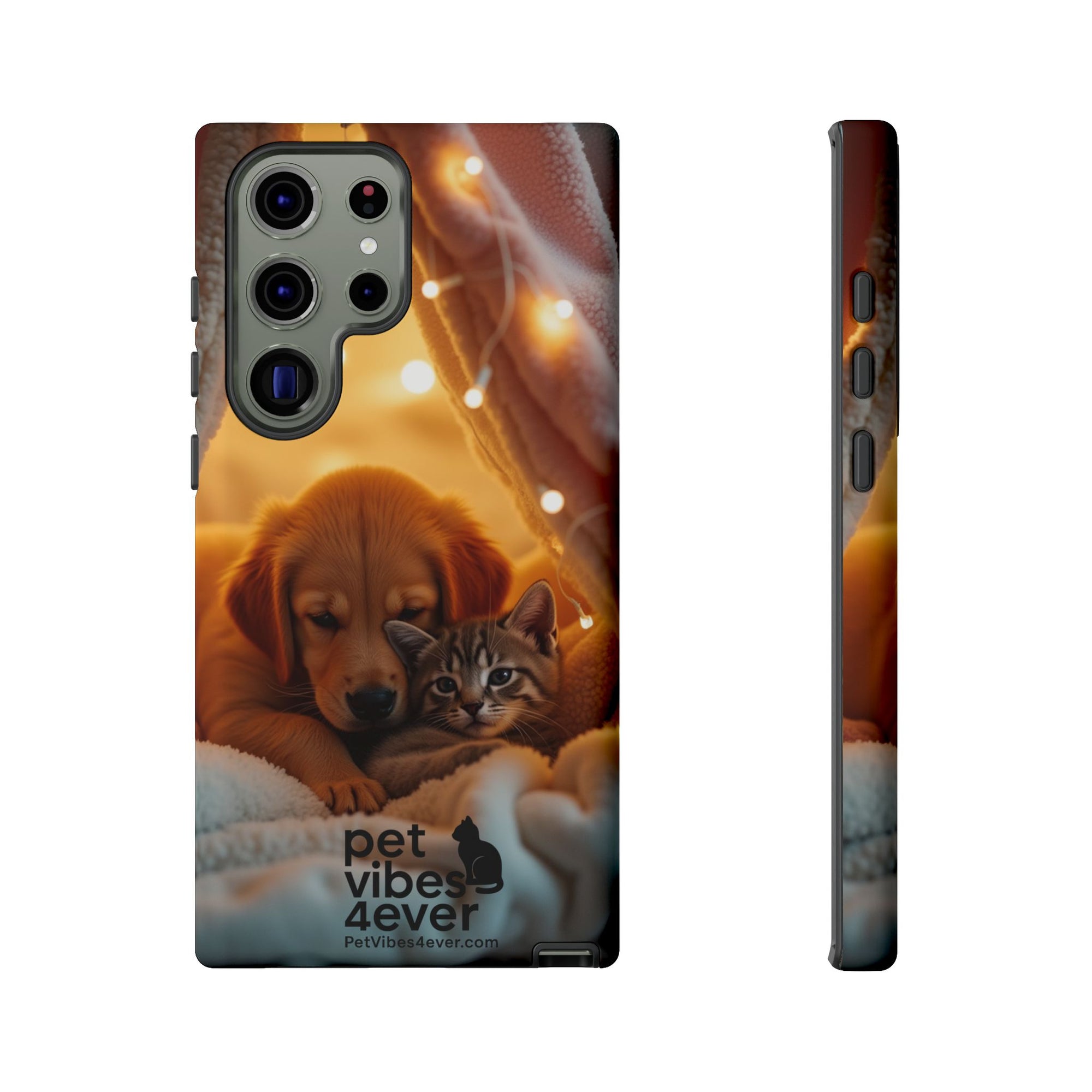 Pet Vibes Phone Case - Cute Dog & Cat Design, Animal Lover Gift, Customizable Pet Phone Cover, Collage Print Case for Kids