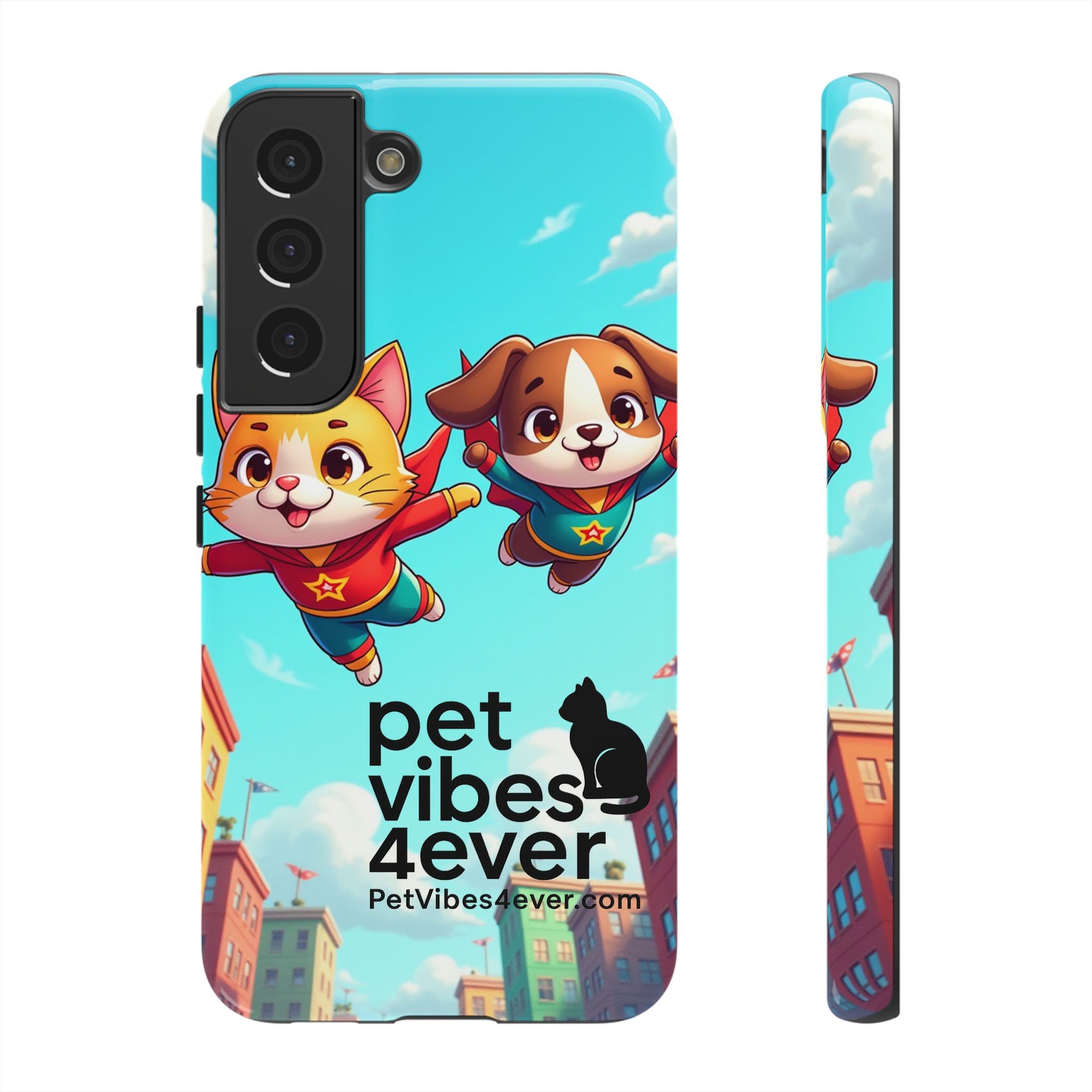 Pet Vibes Forever Tough Phone Cases, Cute Dog and Cat Design, Pet Lover Gift, Fun Phone Accessory, Animal Theme Decor