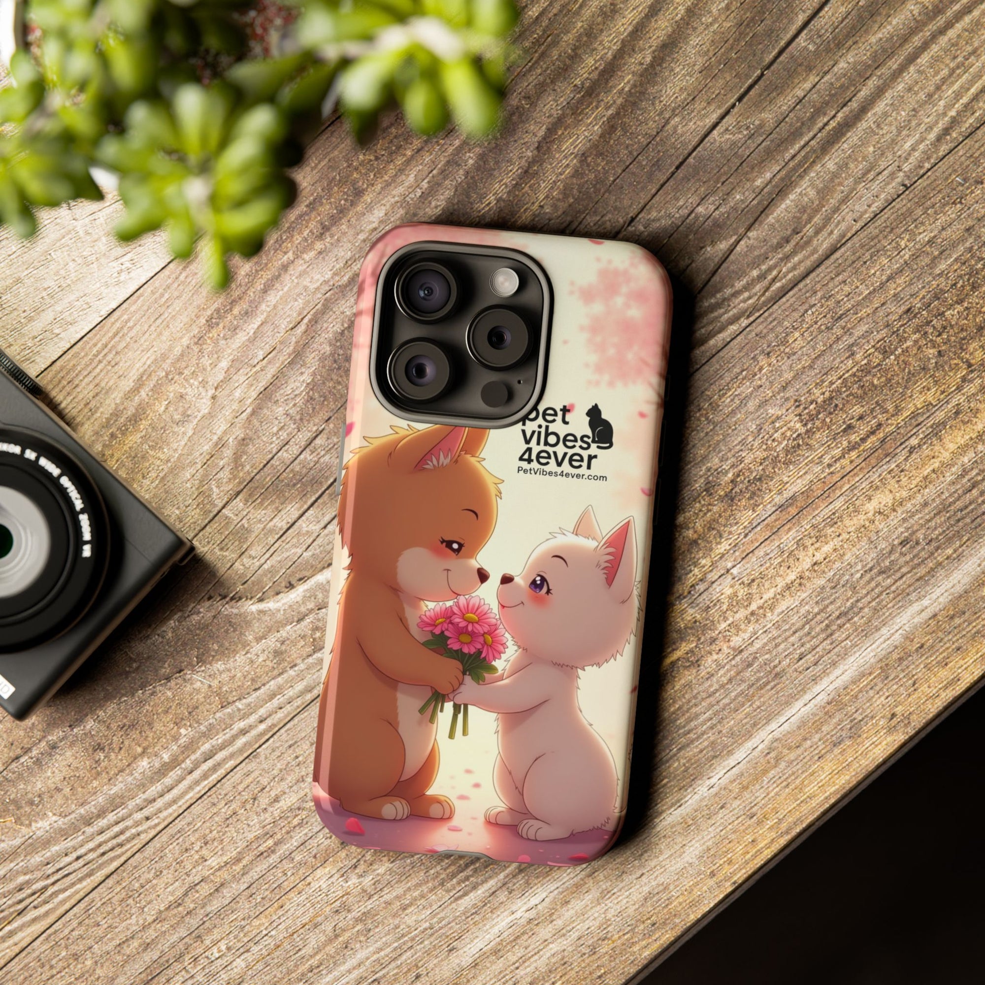 Cute Pet Phone Case, Animal Lovers Gift, Valentine’s Day Present, Custom Phone Cover, Happy Couple Design, Pet Vibes Forever