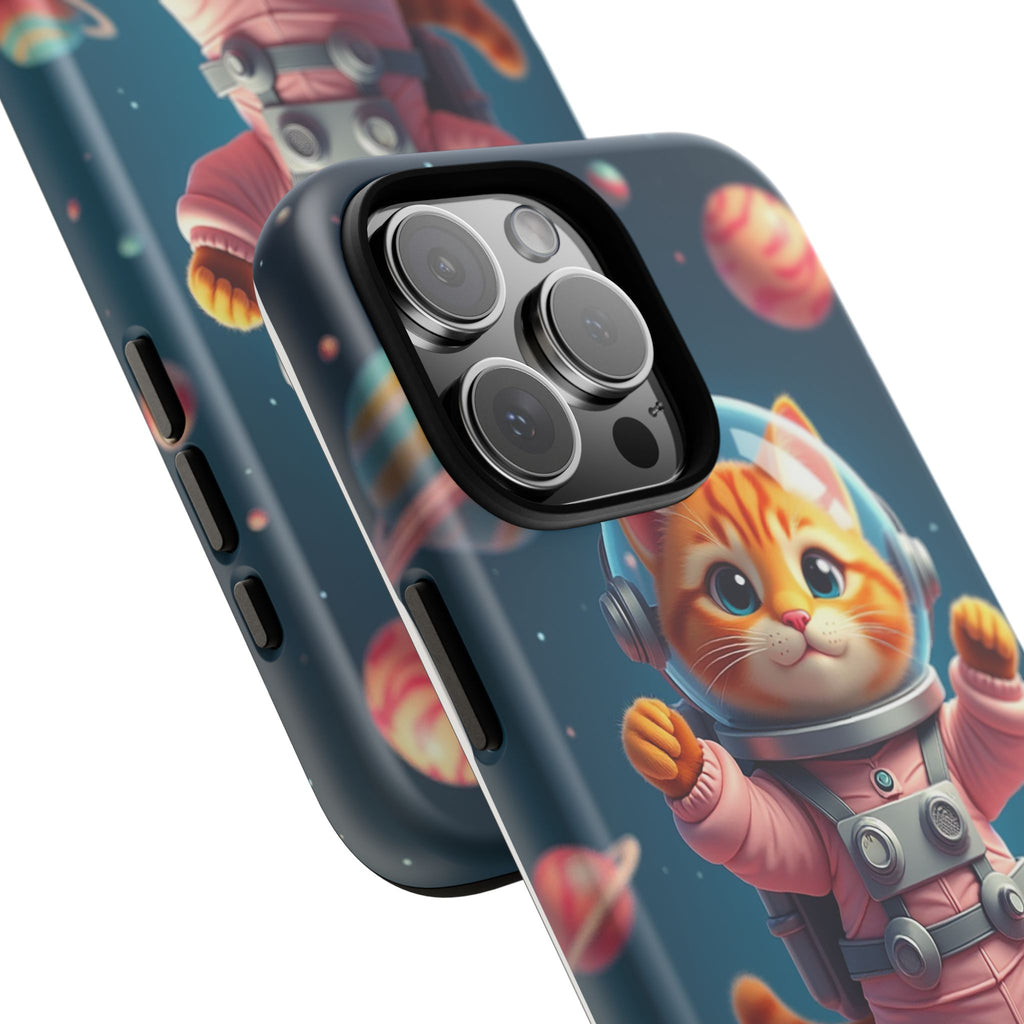 Cute Cat Phone Case, Cat Lovers Gift, Astrological Accessories, Fun Tech Gear, Space Theme Phone Cover